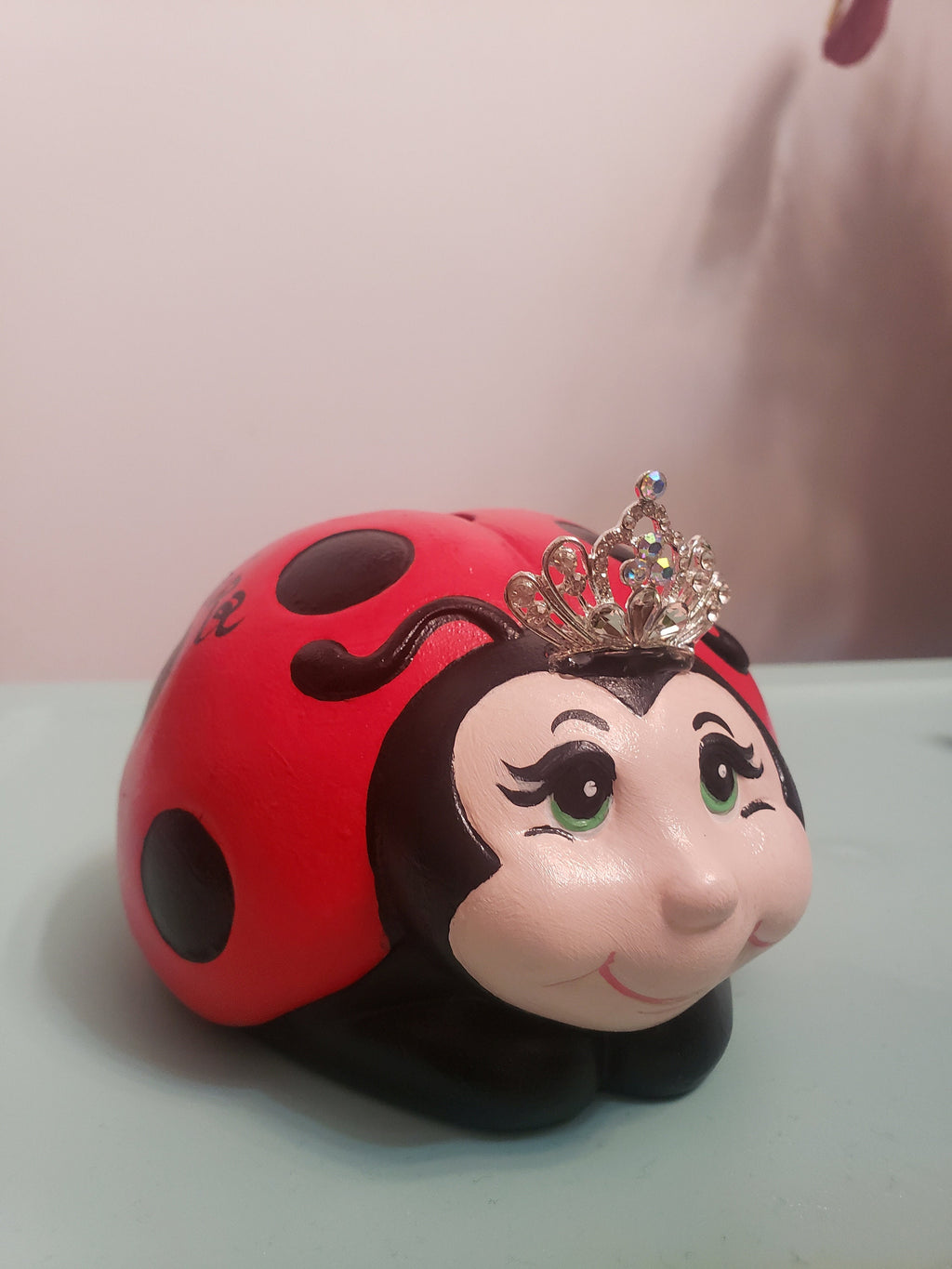 Personalized girls bank/lady bug bank/piggy bank/baby bank/Baby gift/Baby shower gift