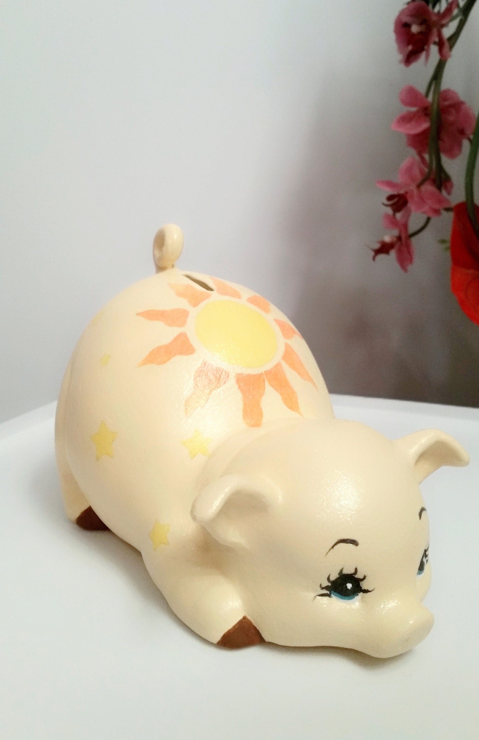 Glow-in-the-dark piggy bank, baby piggy bank, personalized piggy bank/ceramic piggy bank/Baby gift/Baby shower gift