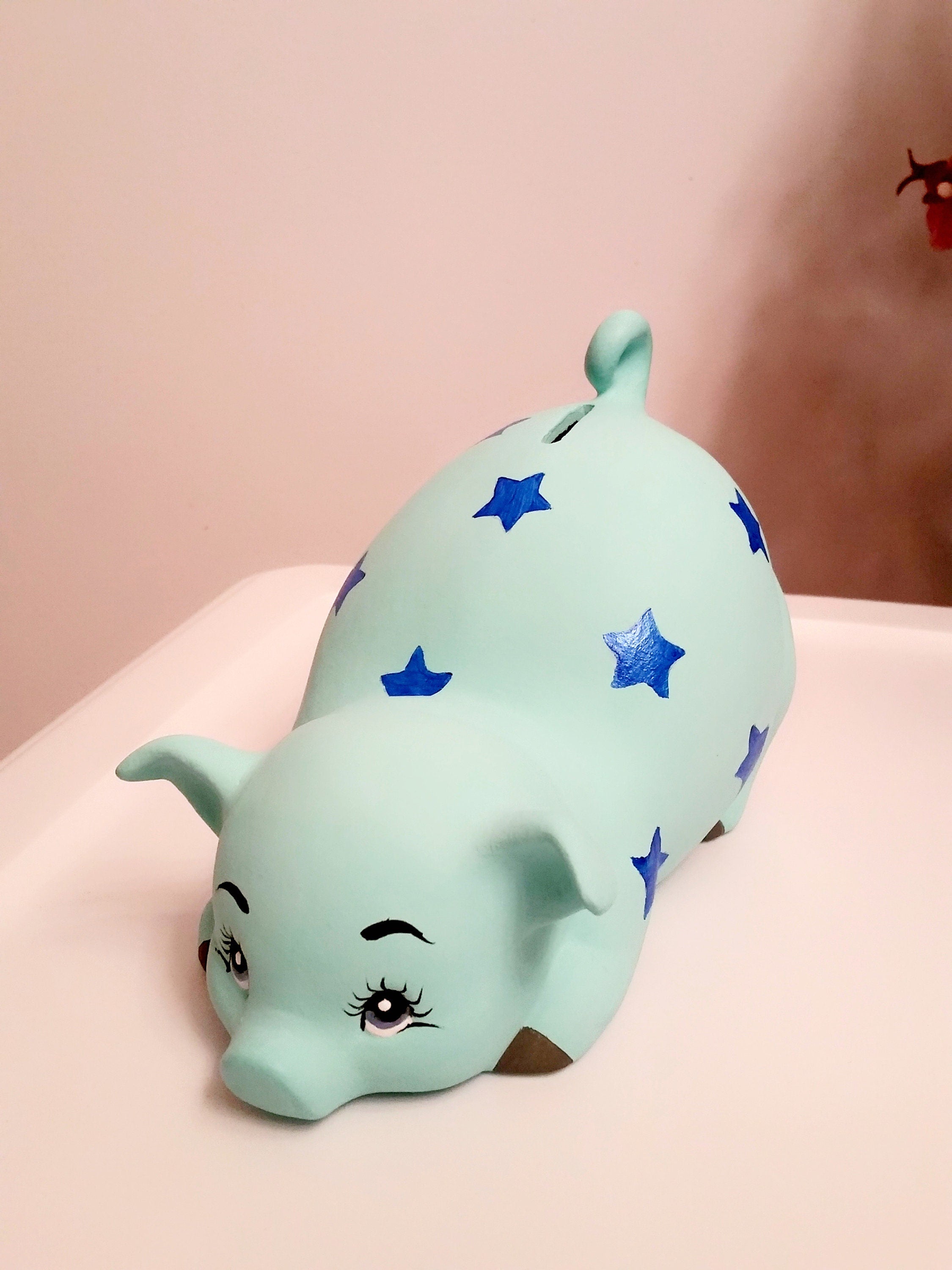 Personalized piggy bank/Boys piggy bank/ceramics piggy bank/baby gift/baby shower gift