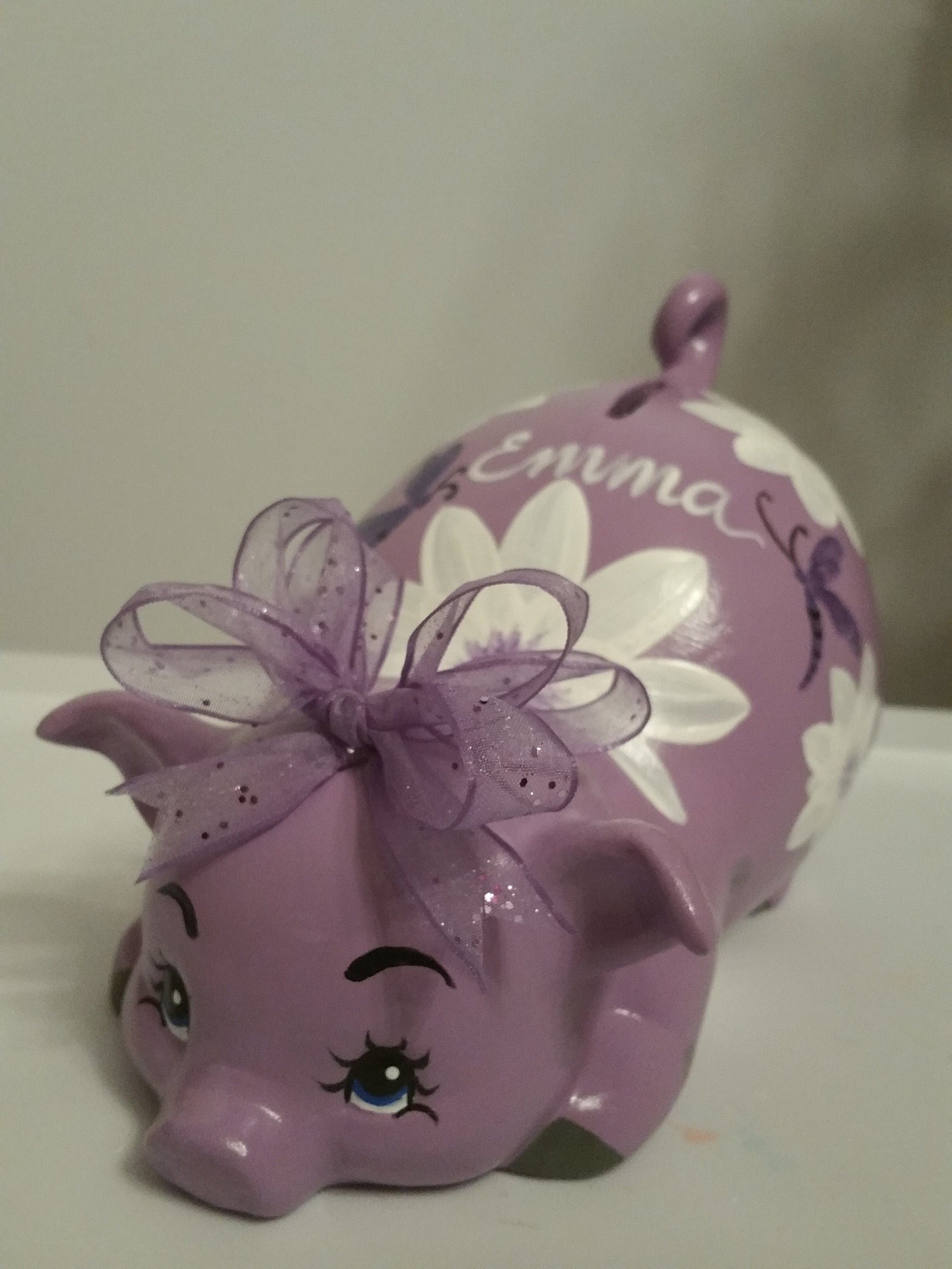 Piggy bank/personalized piggy bank/custom piggy bank/girls piggy bank/ceramic piggy bank/baby gift/baby shower gift/birthday gift