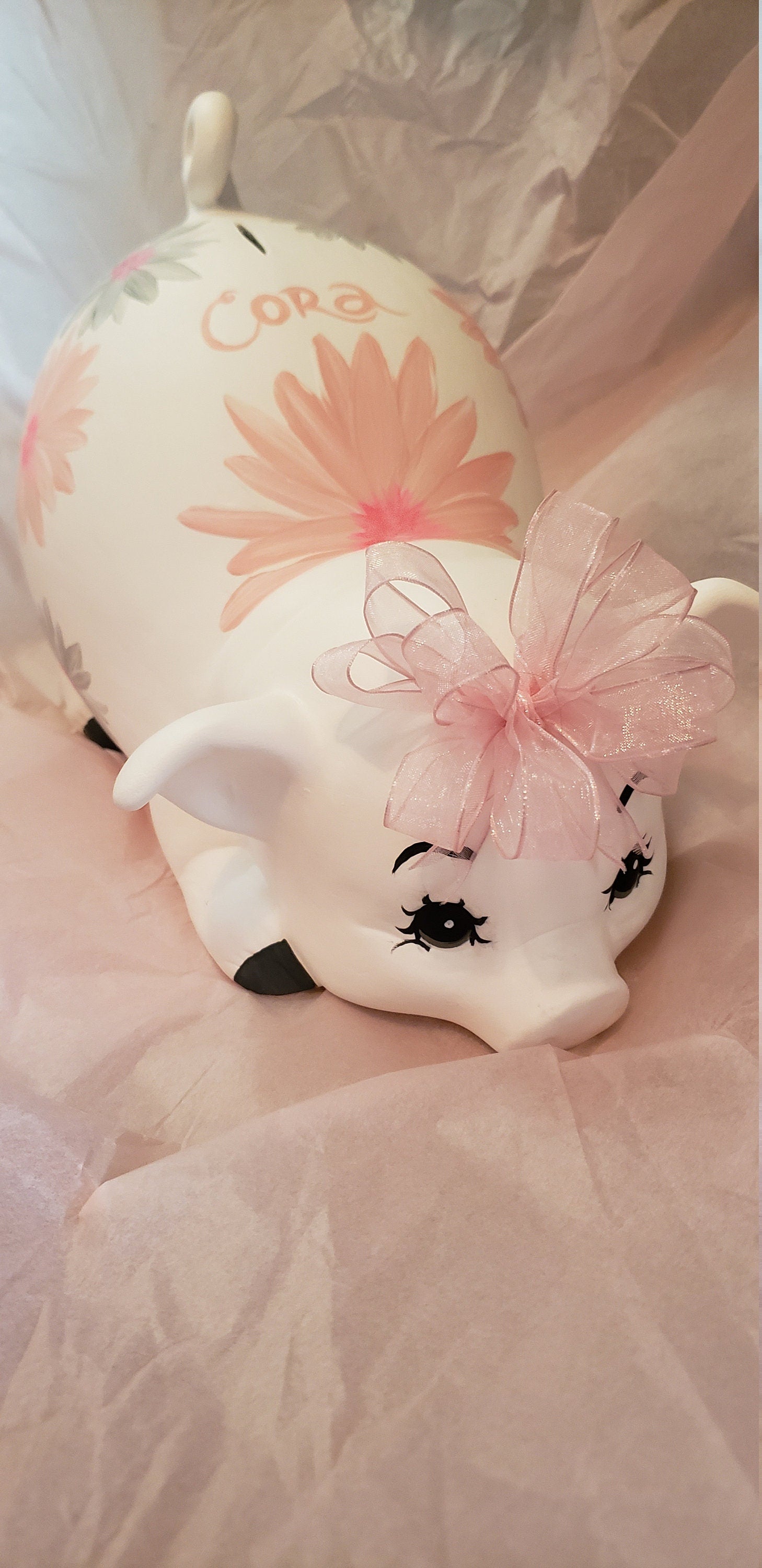 Piggy bank/personalized piggy bank/custom piggy bank/girls piggy bank/ceramic piggy bank/baby gift/baby shower gift/birthday gift