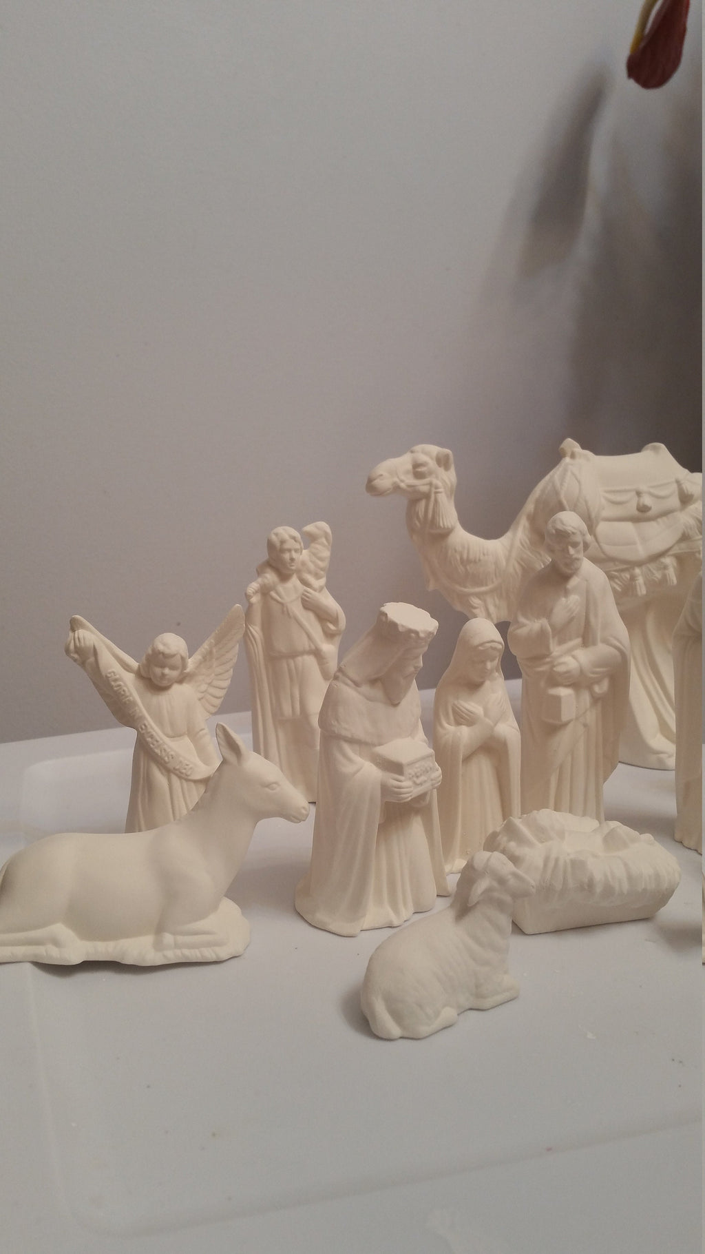 Nativity set: Ceramic Nativity -Painted and Sealed