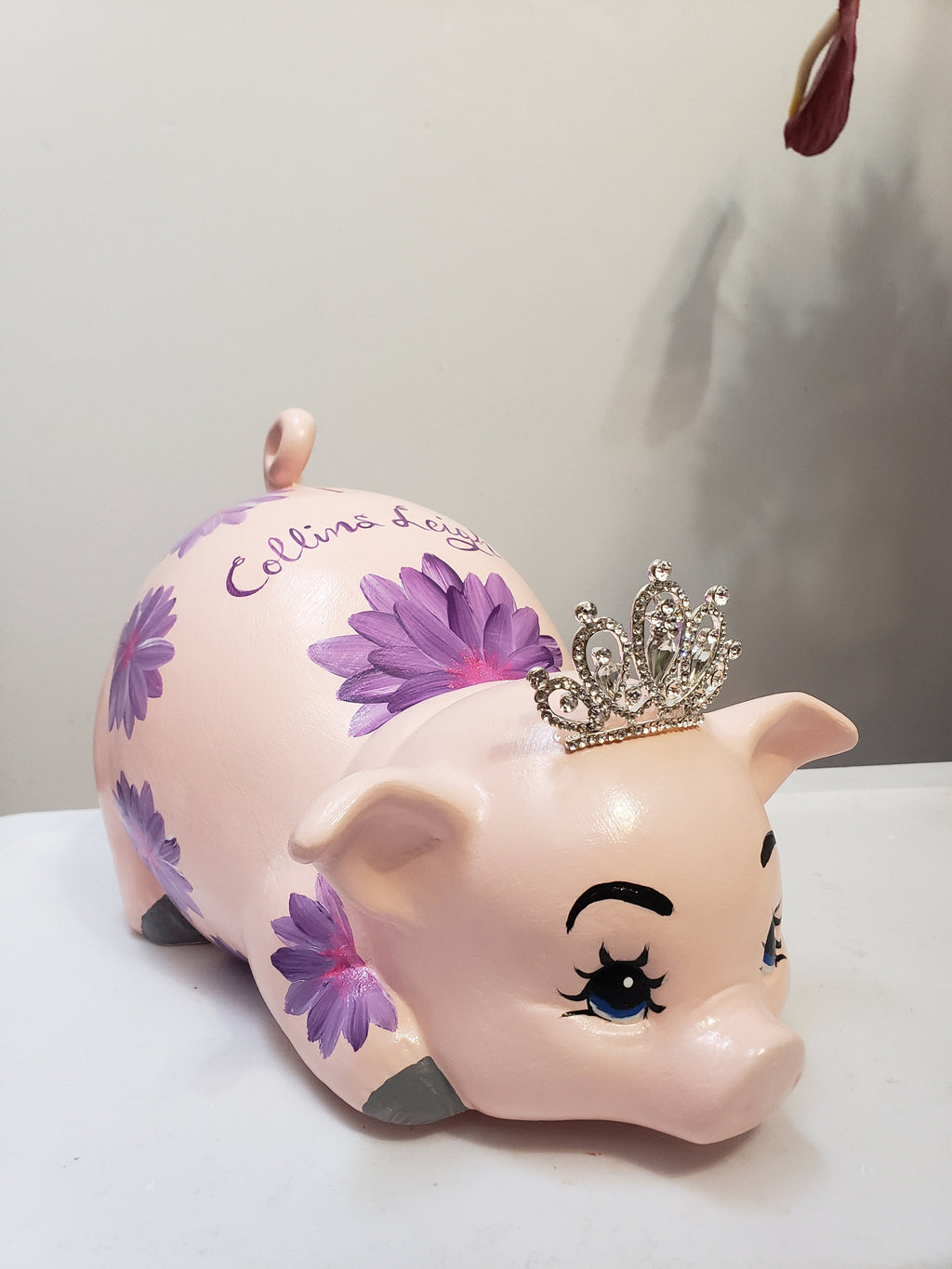 Personalized piggy bank/piggy bank/baby bank/ceramics bank/hand-painted piggy bank/baby gift/baby shower gift