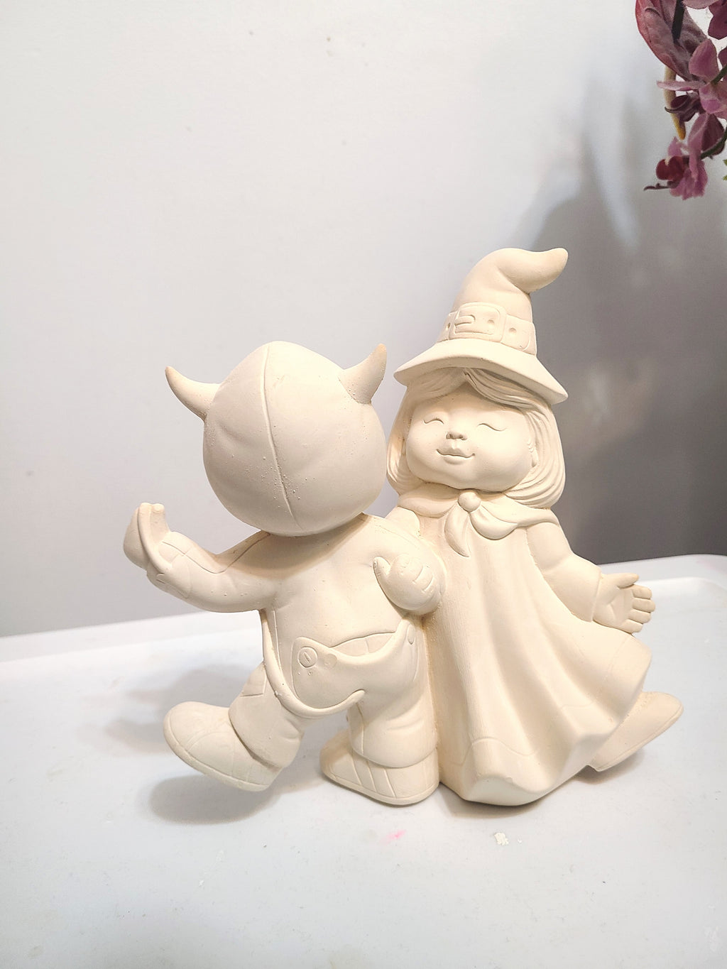 Dora Sweet Tot Witch and Devil Boy Dancing - Bisque