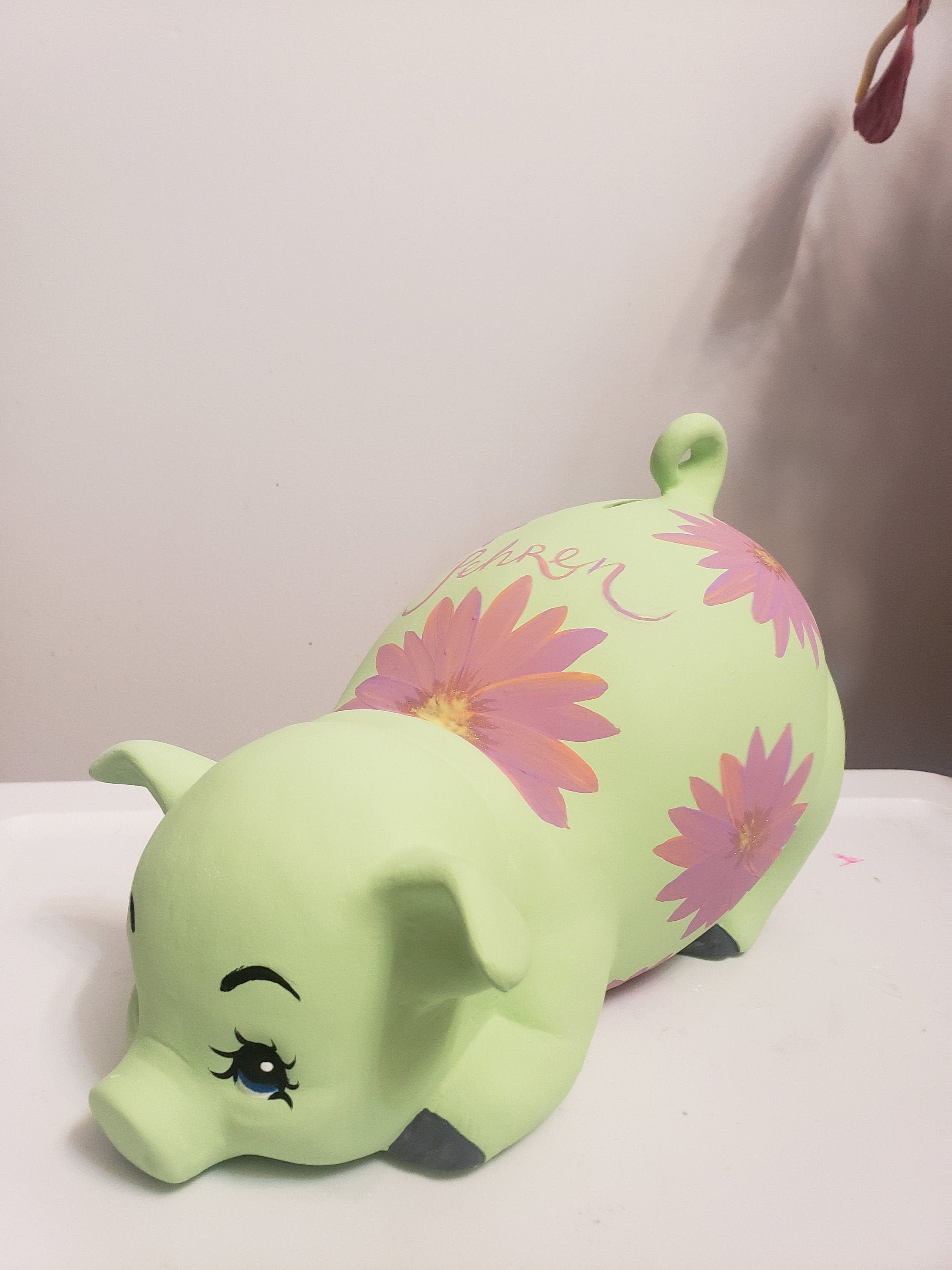 Piggy bank/personalized piggy bank/custom piggy bank/girls piggy bank/ceramic piggy bank/baby gift/baby shower gift/birthday gift