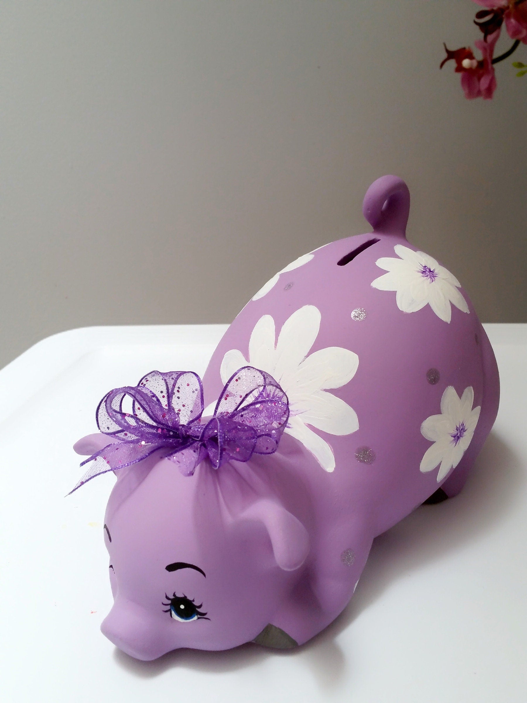 Personalized Piggy Bank/Piggy Bank/Girls Piggy Bank/Purple Piggy Bank/Baby gift/Baby shower gift