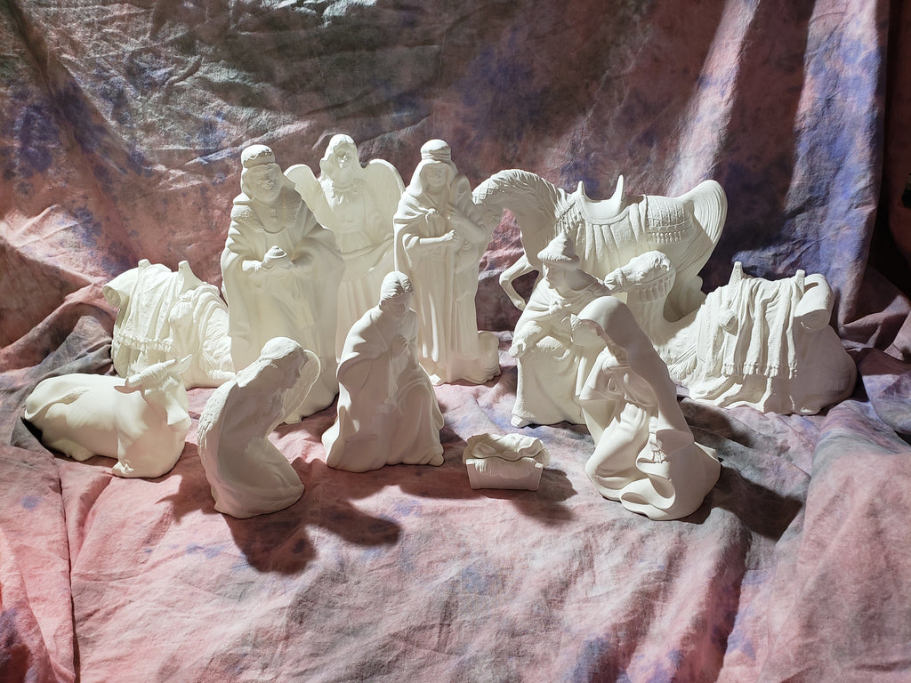 Nativity Set: Extra Large Nativity Set - bisque