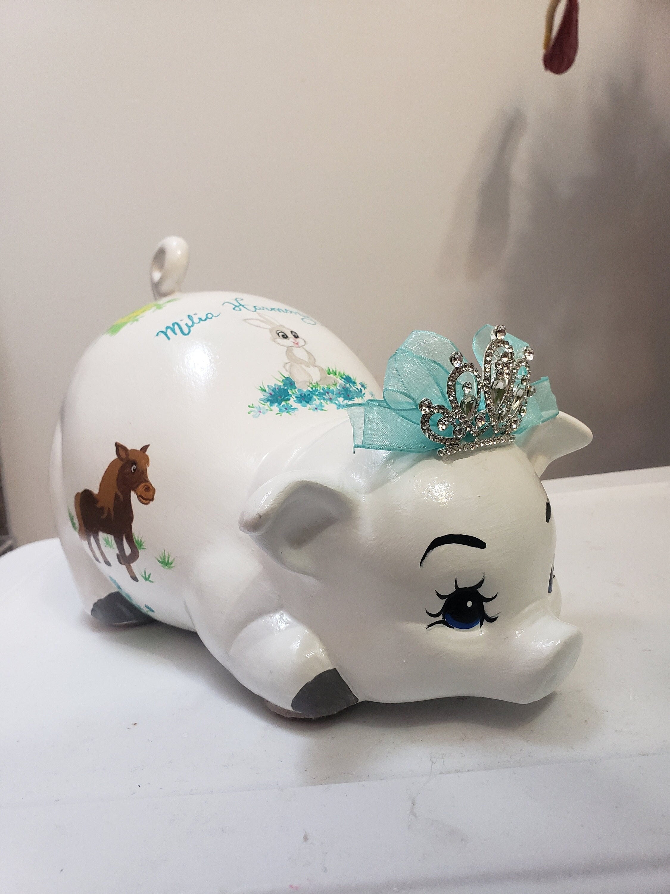 Piggy bank/personalized piggy bank/large piggy bank/girls piggy bank/baby bank/baby's gift/baby shower gift