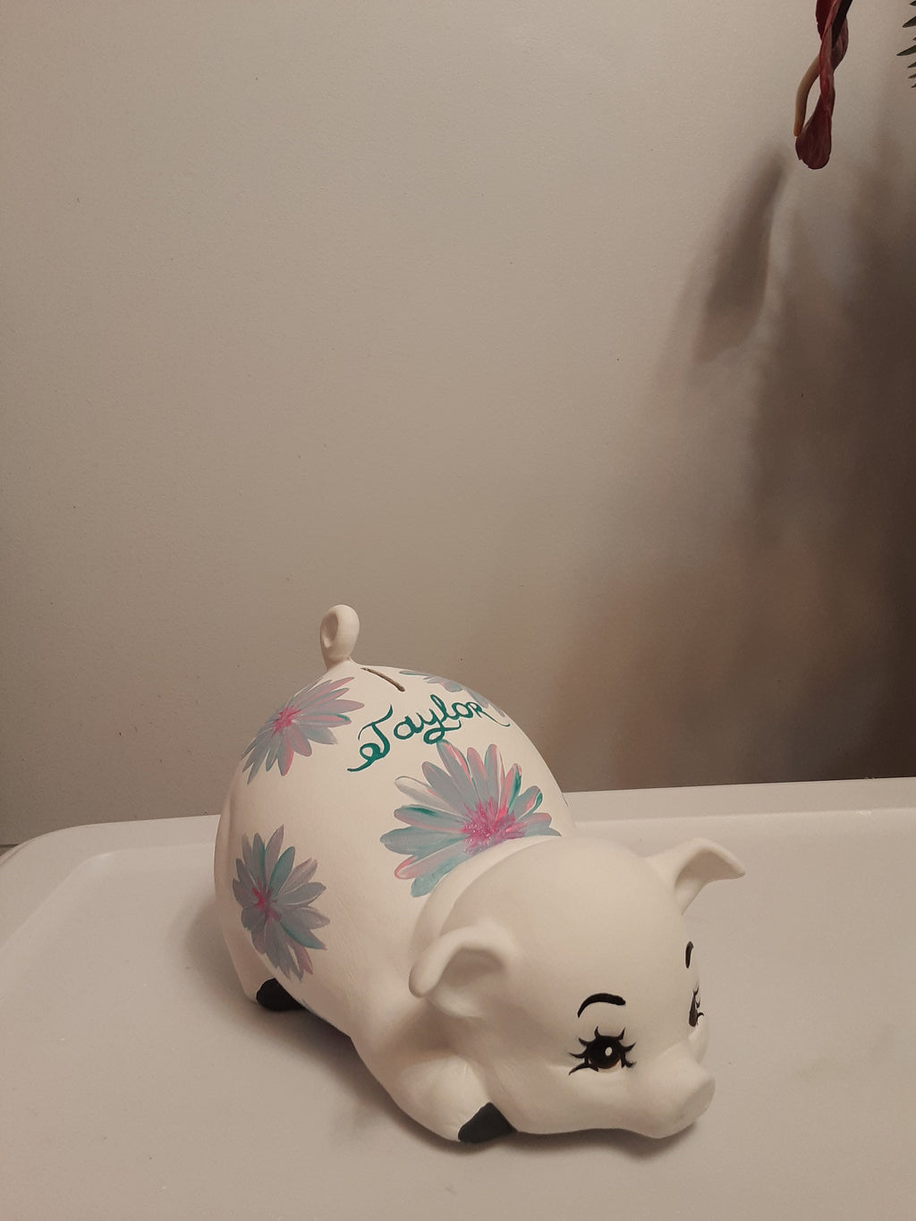 Large Piggy bank/personalized piggy bank/custom piggy bank/girls piggy bank/ceramic piggy bank/baby gift/baby shower gift/birthday gift