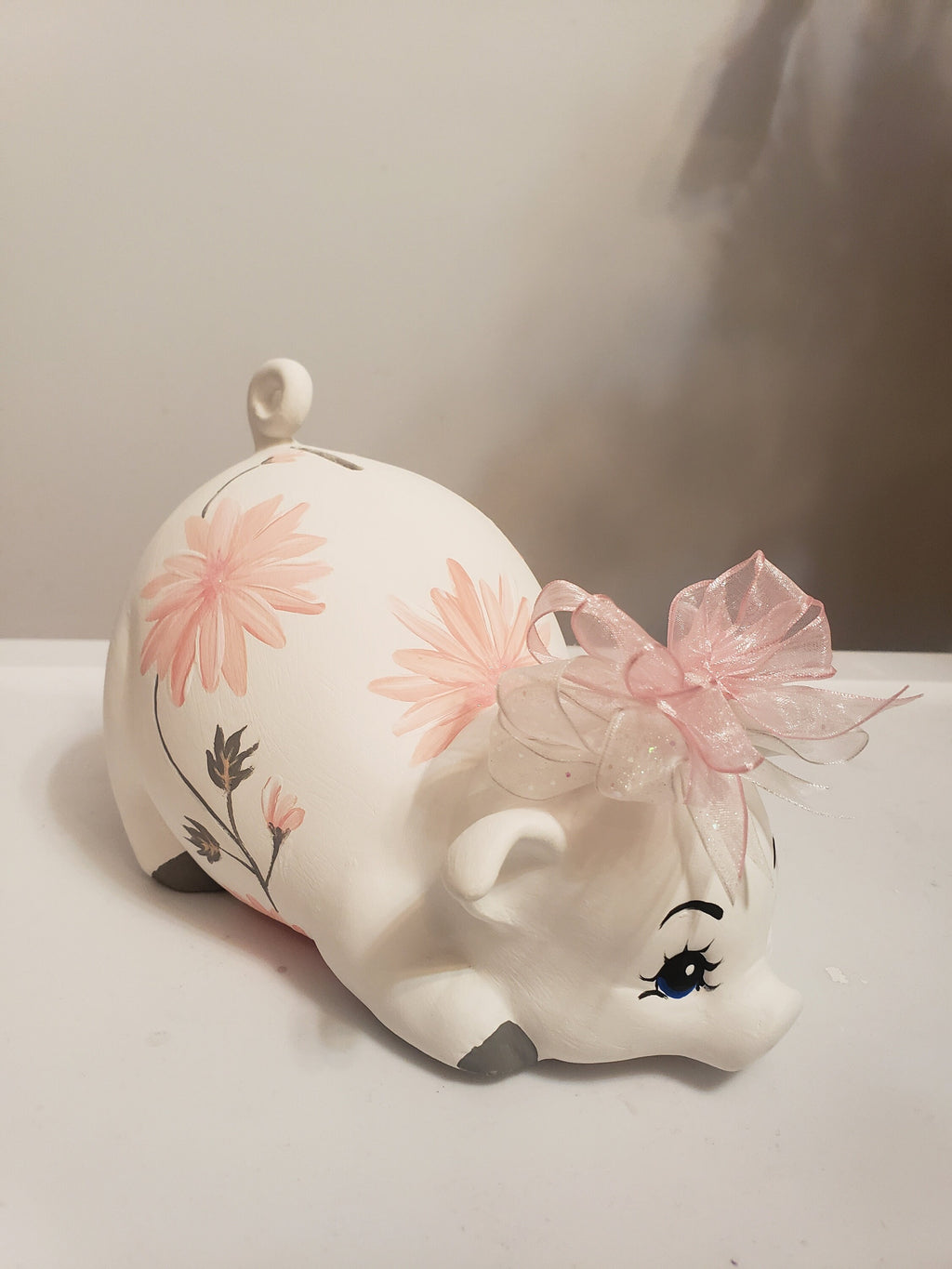 Large Floral Piggy Bank