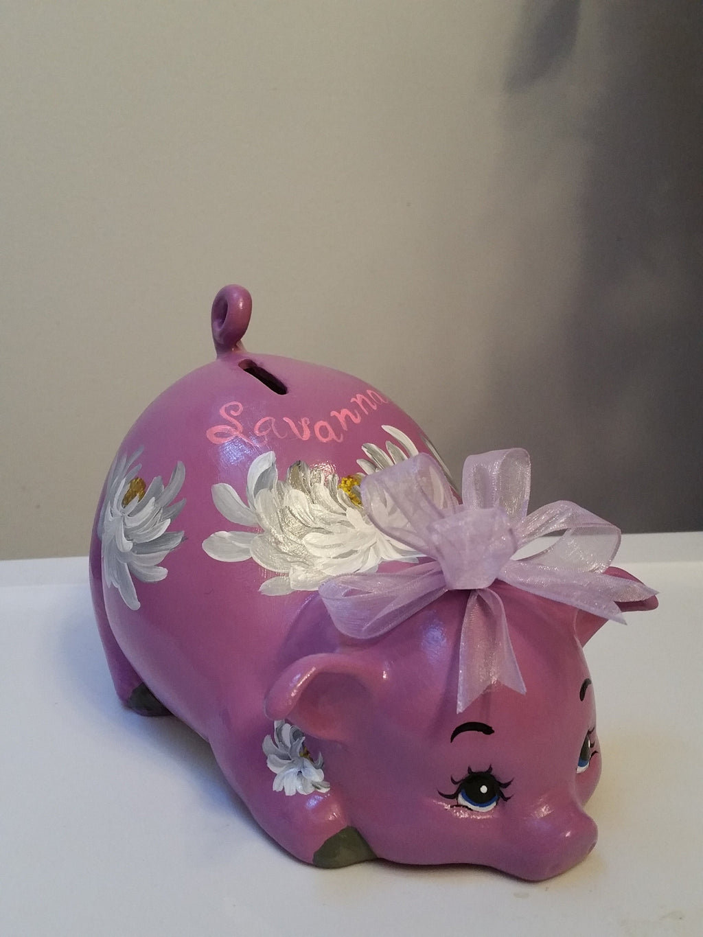 Piggy bank/personalized piggy bank/custom piggy bank/girls piggy bank/ceramic piggy bank/baby gift/baby shower gift/birthday gift