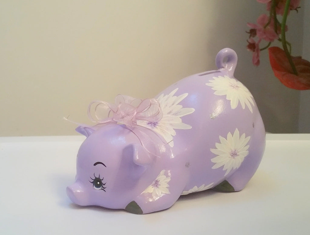Piggy bank/Personalized piggy bank/Girls piggy bank/Baby bank/Purple piggy bank/piggy bank/Baby hify/Baby shower gift