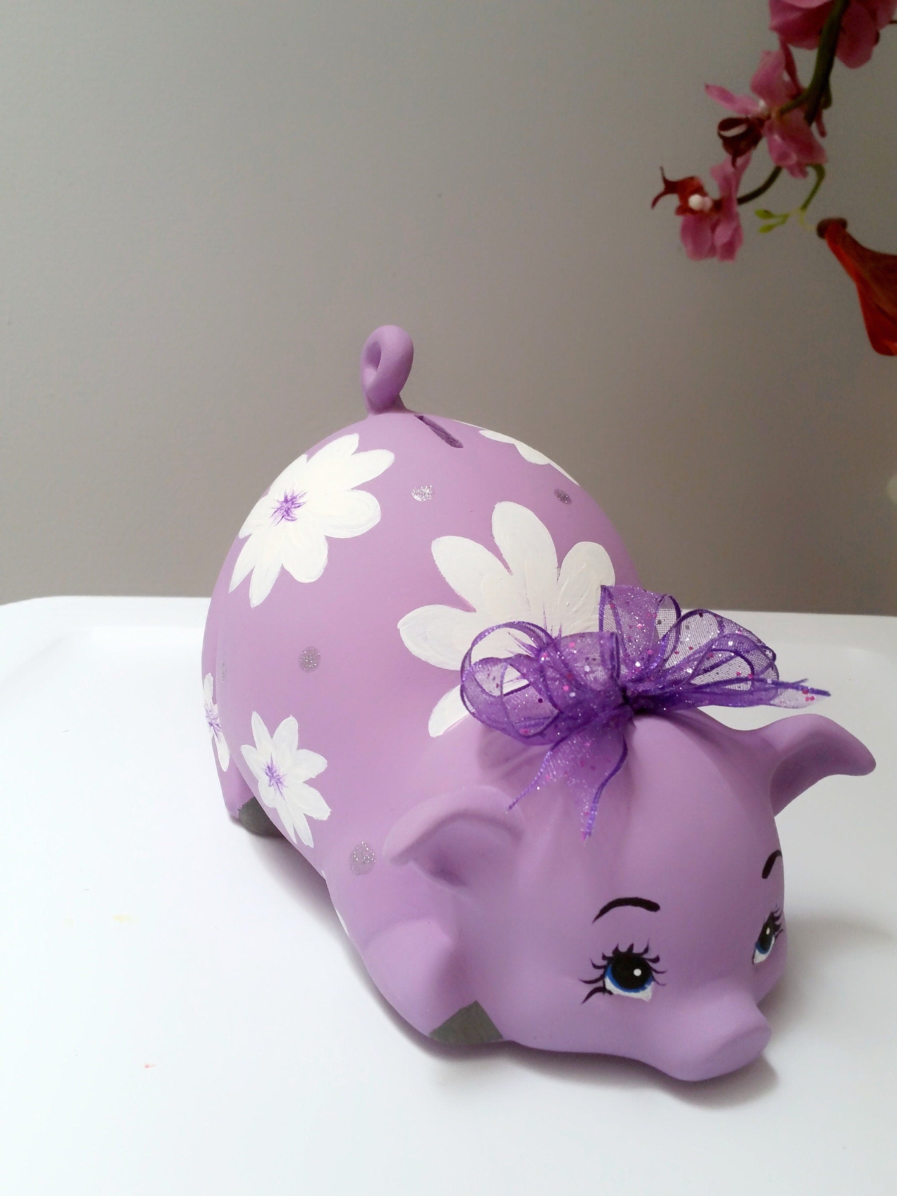 Personalized Piggy Bank/Piggy Bank/Girls Piggy Bank/Purple Piggy Bank/Baby gift/Baby shower gift