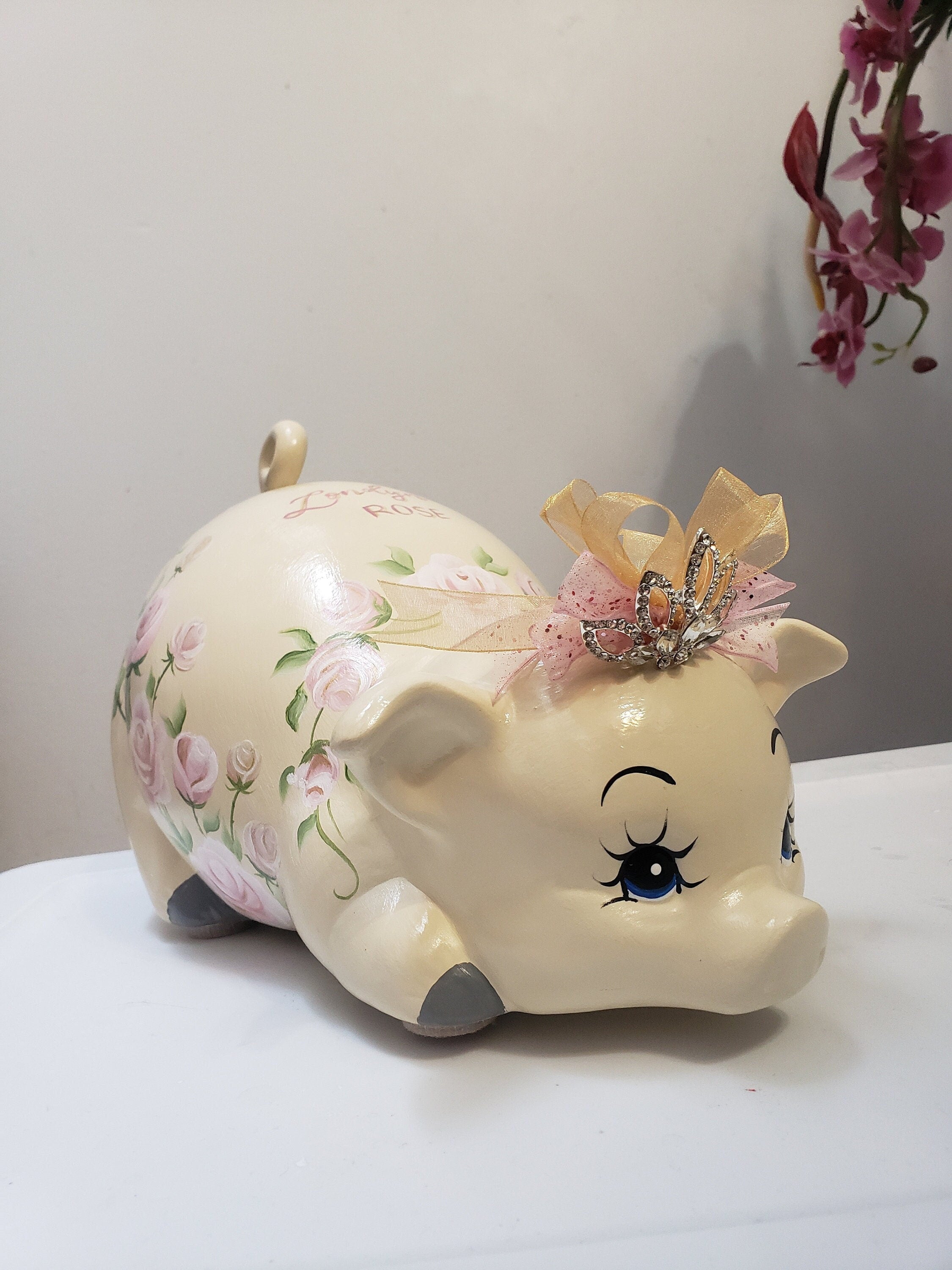 Piggy bank/large piggy bank/girls piggy bank/ceramics piggy bank/baby gift/baby shower gift