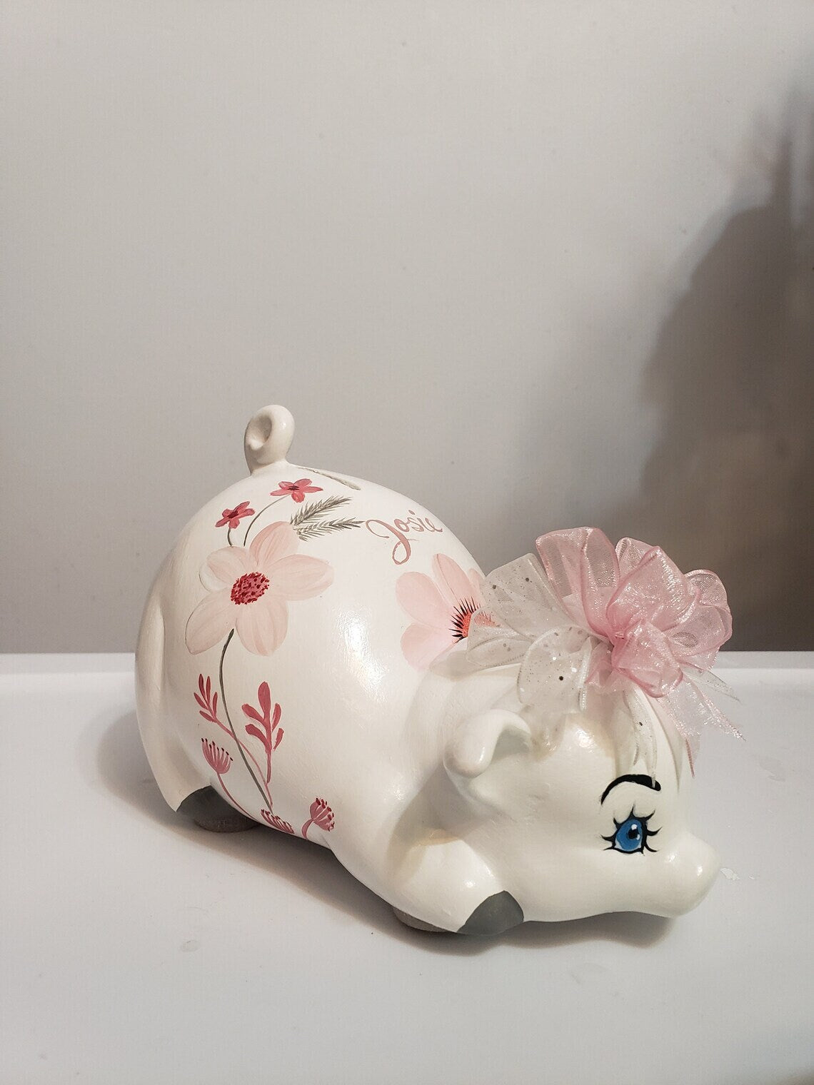 Large Floral Piggy Bank