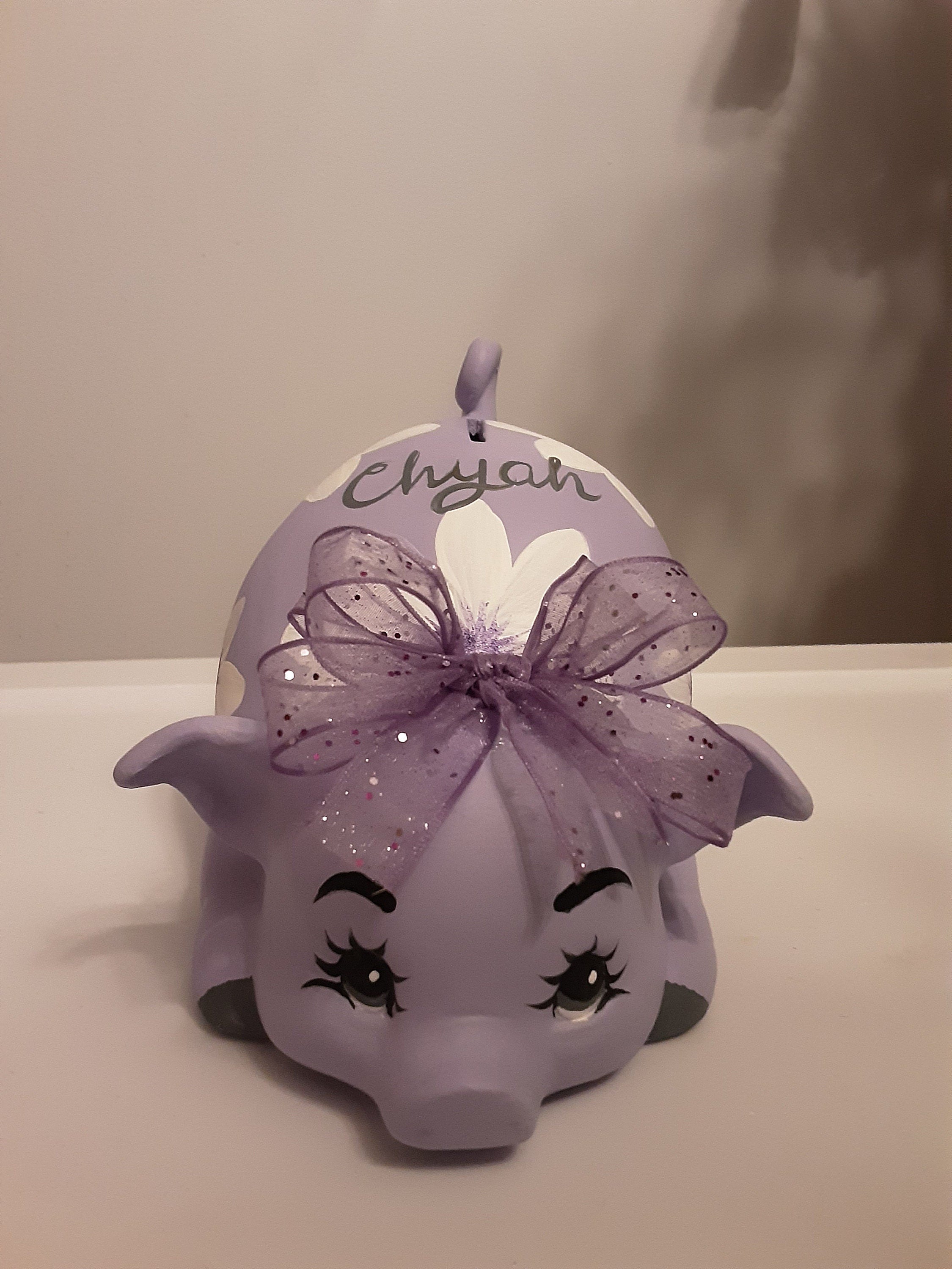 Personalized Piggy Bank/Piggy Bank/Girls Piggy Bank/Purple Piggy Bank/Baby gift/Baby shower gift
