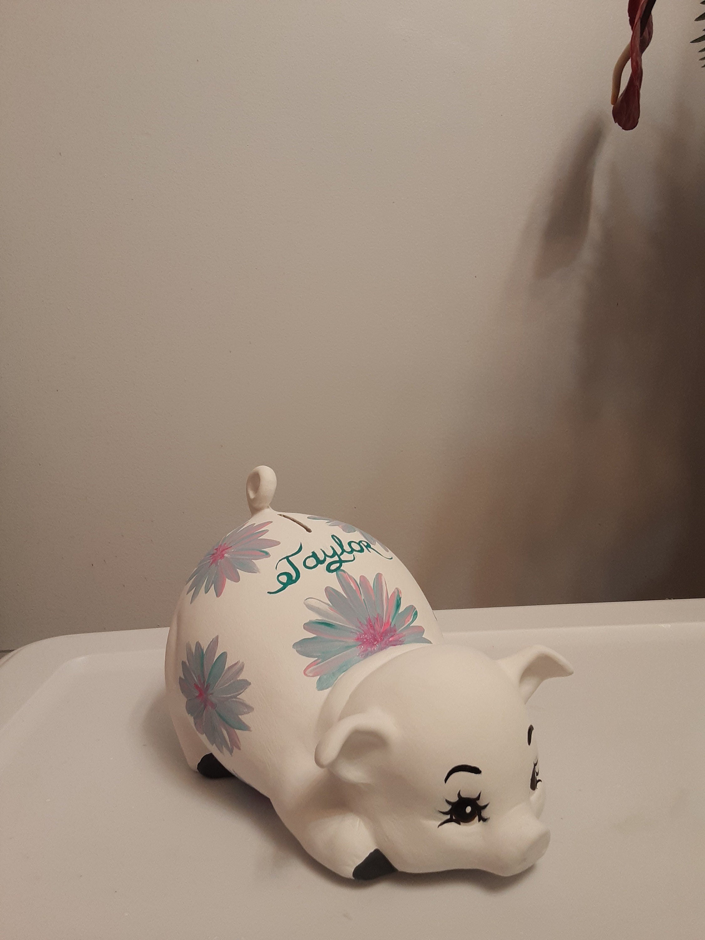 Large Piggy bank/personalized piggy bank/custom piggy bank/girls piggy bank/ceramic piggy bank/baby gift/baby shower gift/birthday gift