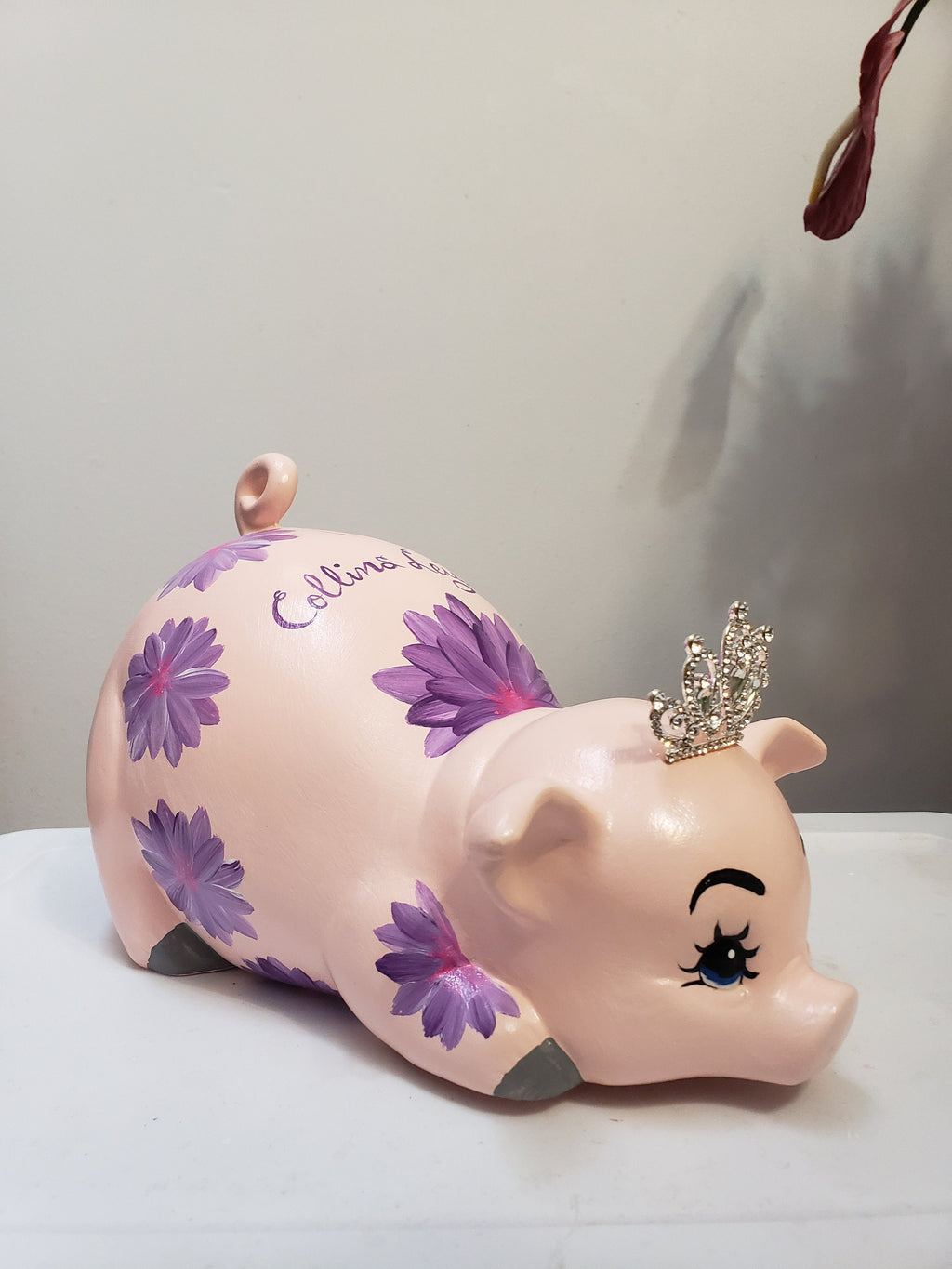 Personalized piggy bank/piggy bank/baby bank/ceramics bank/hand-painted piggy bank/baby gift/baby shower gift