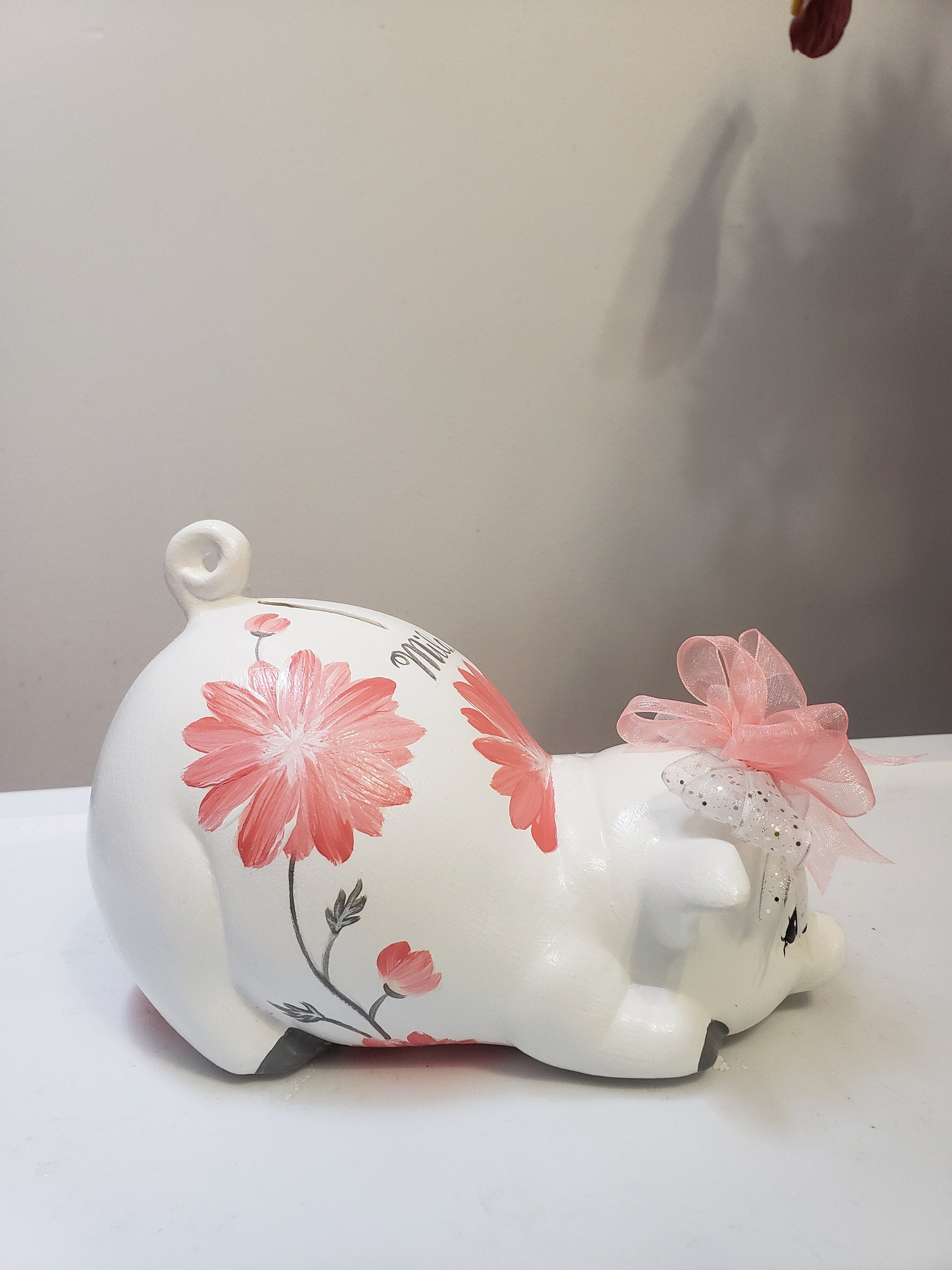 Piggy bank/personalized piggy bank/custom piggy bank/girls piggy bank/ceramic piggy bank/baby gift/baby shower gift/birthday gift