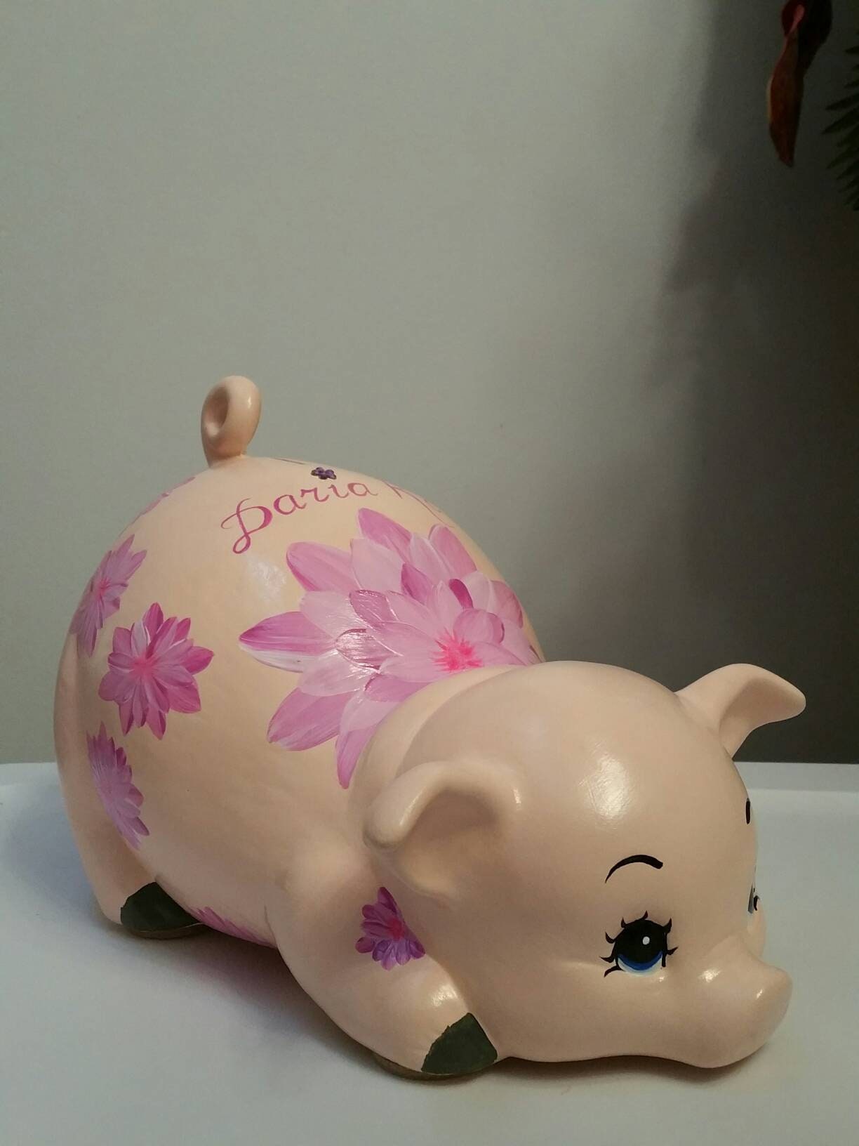 Piggy bank/large piggy bank/girls piggy bank/baby gift/baby shower gift/birthday gift/baptism gift/personalized piggy bank