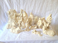 Large, Glazed Ivory Nativity set