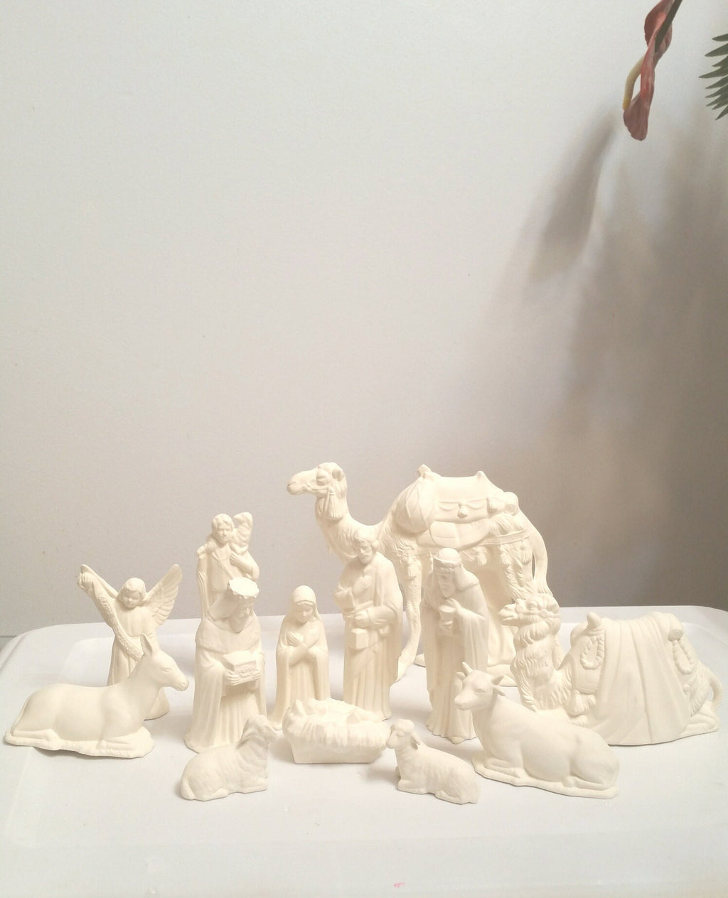 Nativity set: Ceramic Nativity -Painted and Sealed