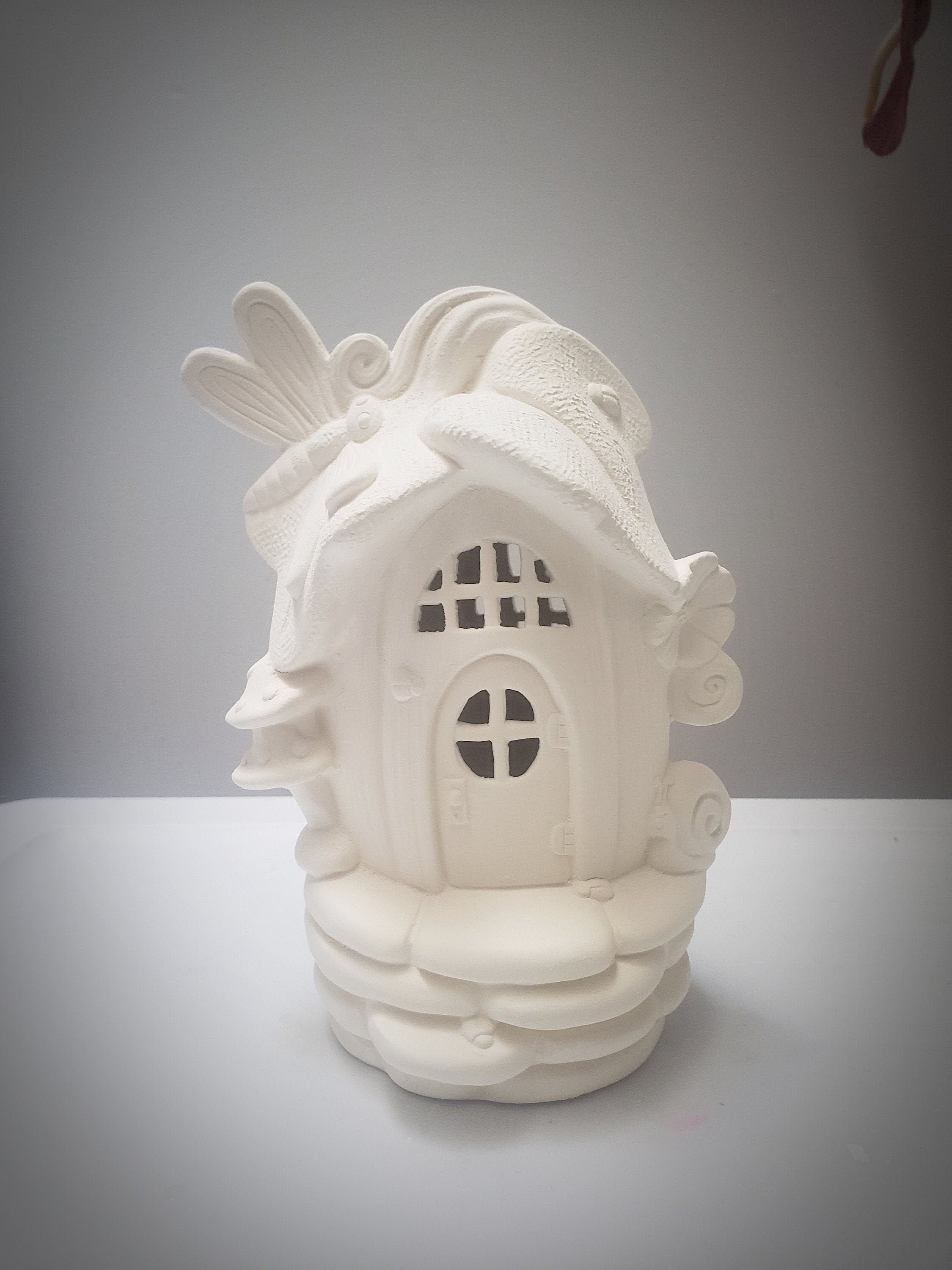 Fairy house-Dragonfly Adobe 7.5"-paint your own