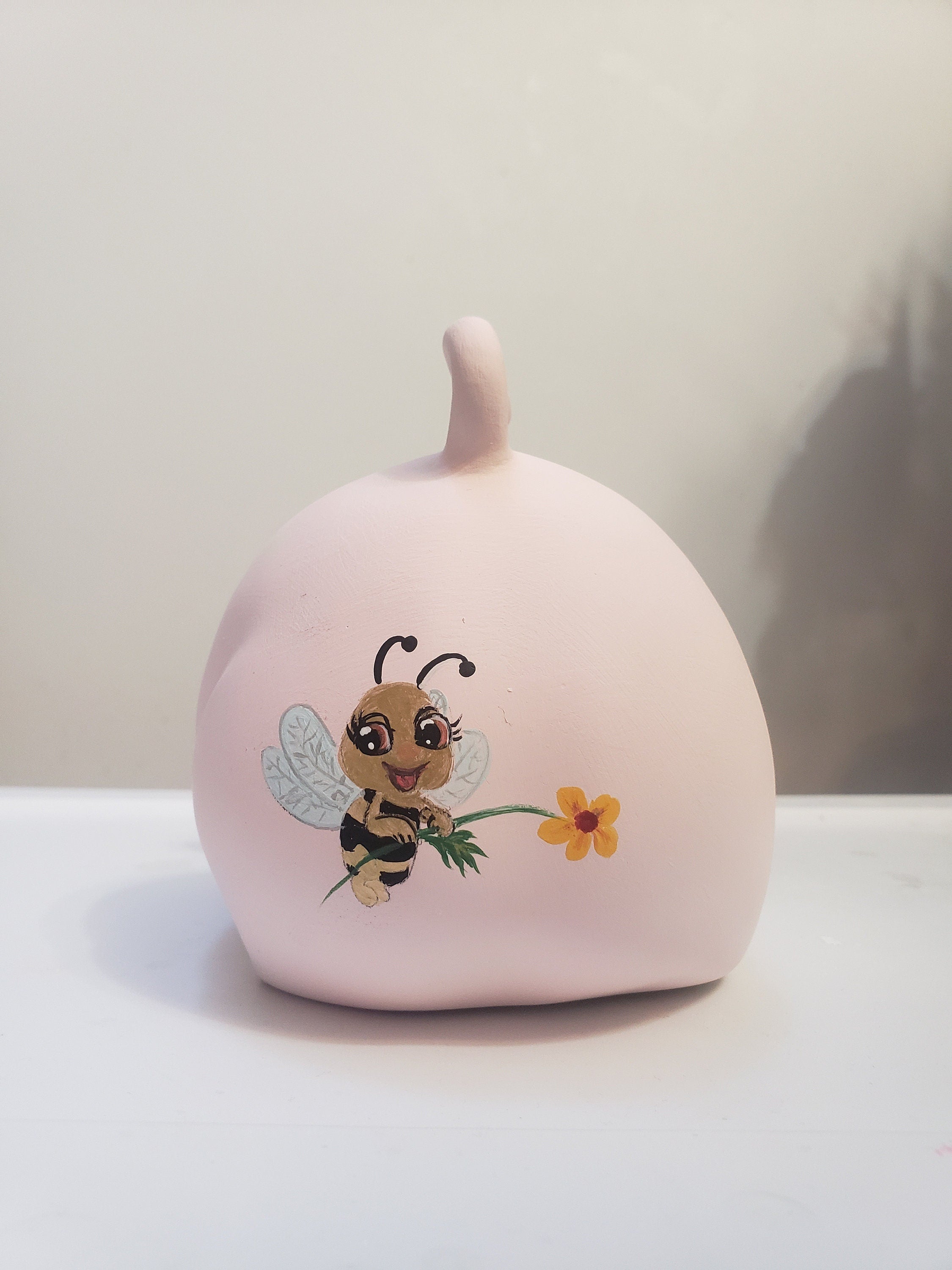 Small-sized, Personalized piggy bank with flowers anh bees