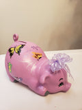 Large lilac piggy bank/piggy bank/Ceramic piggy bank/baby gift/baby shower gift