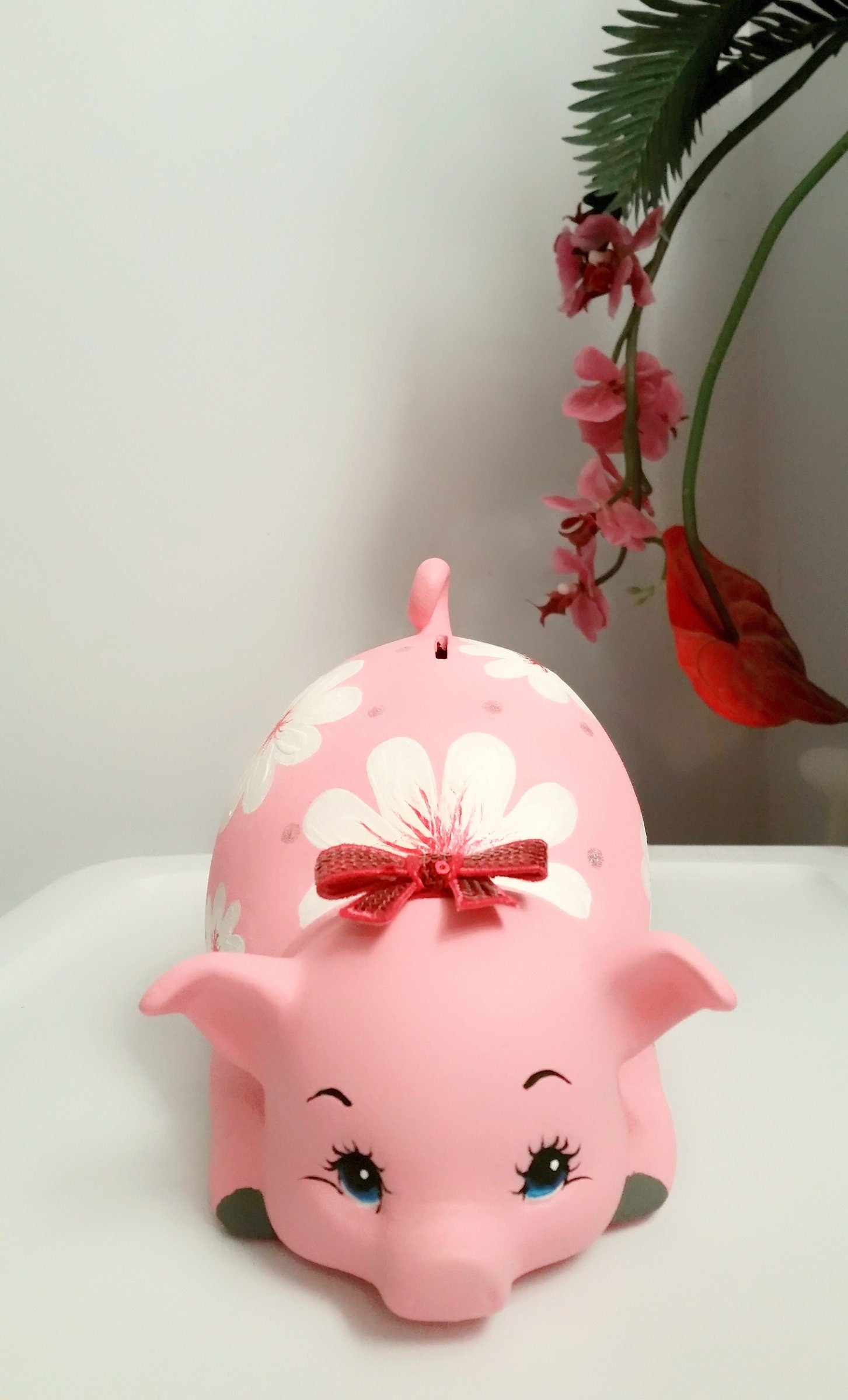 Personalized piggy bank, girls' piggy bank, baby piggy bank, pink piggy bank, ceramic piggy bank, baby gift, baby shower gift