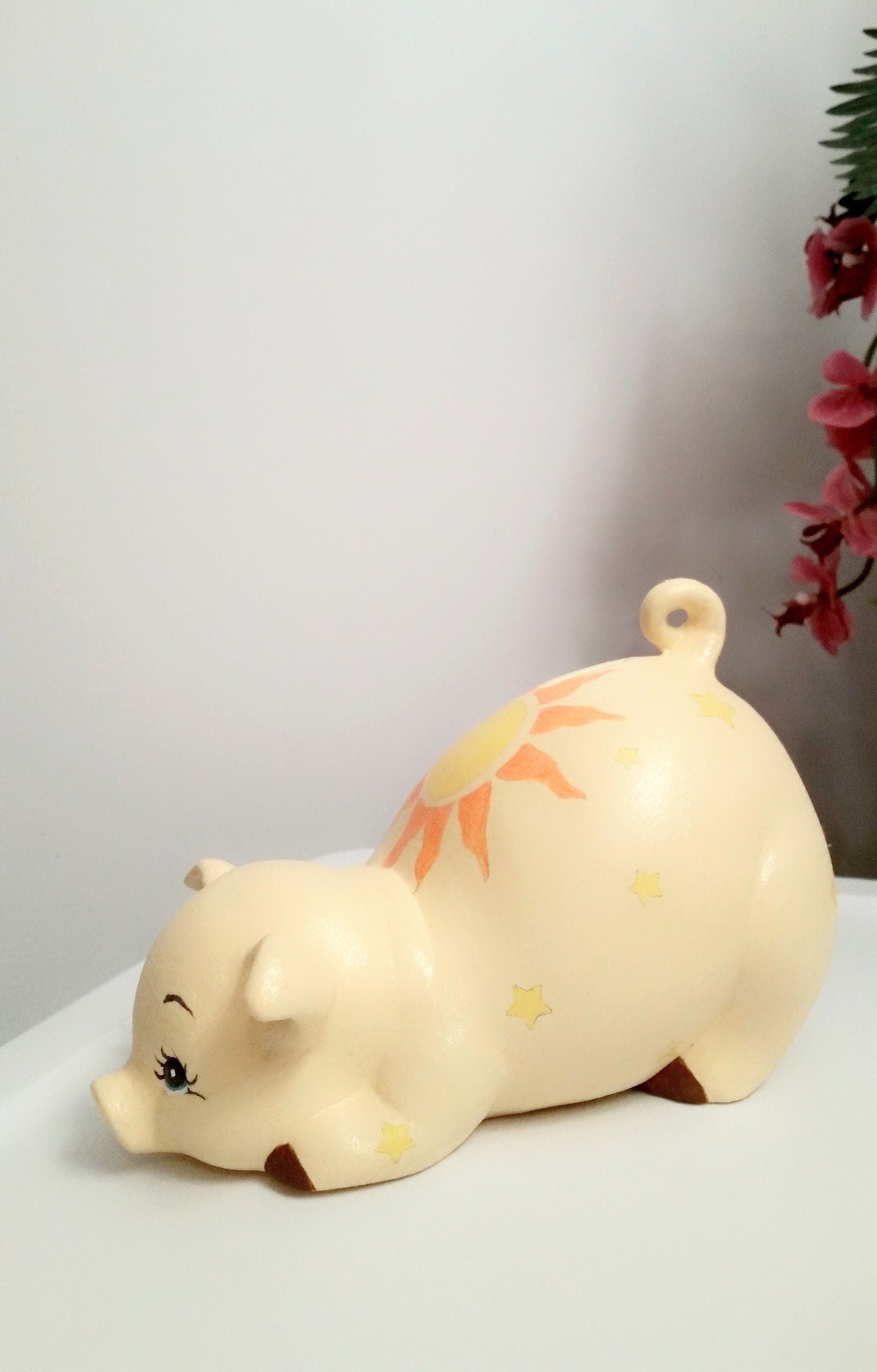 Glow-in-the-dark piggy bank, baby piggy bank, personalized piggy bank/ceramic piggy bank/Baby gift/Baby shower gift