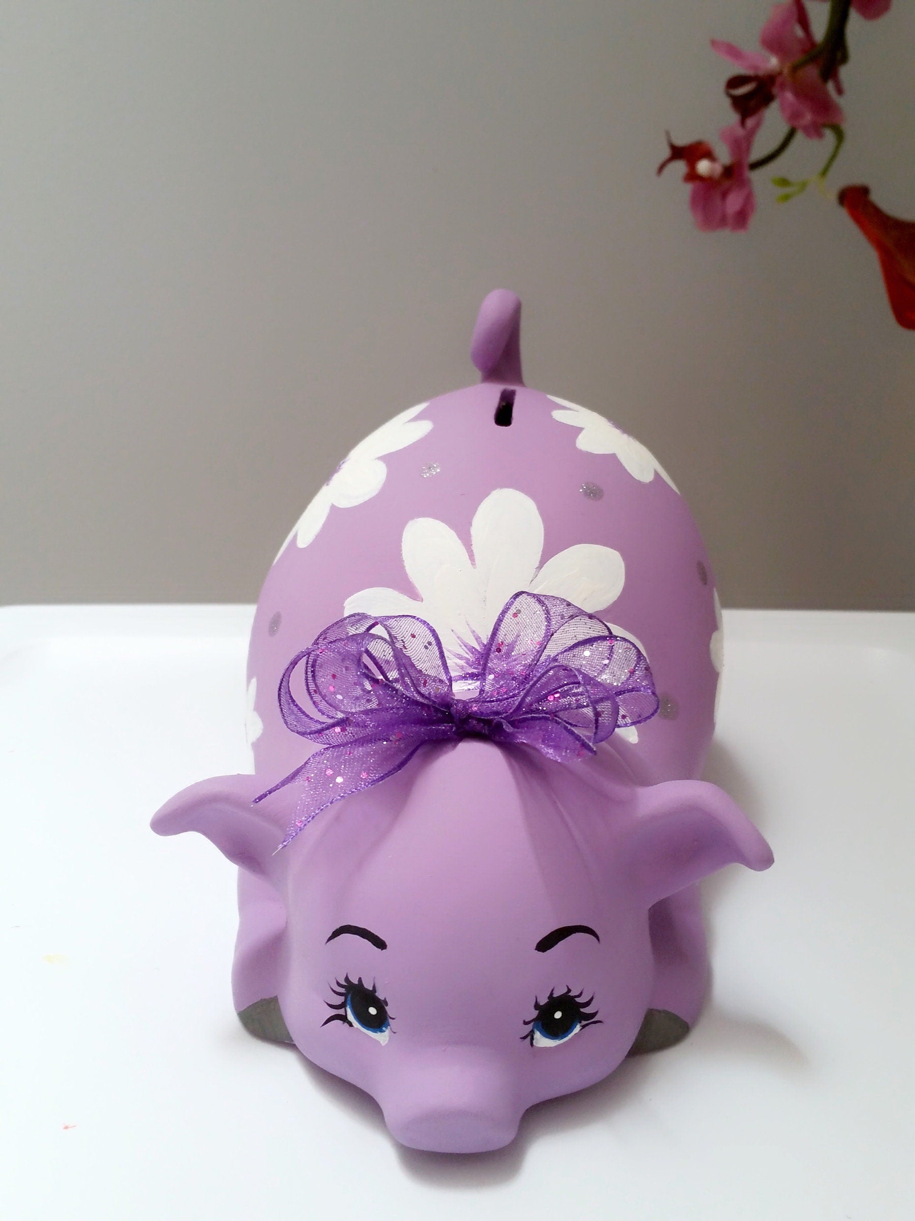 Personalized Piggy Bank/Piggy Bank/Girls Piggy Bank/Purple Piggy Bank/Baby gift/Baby shower gift