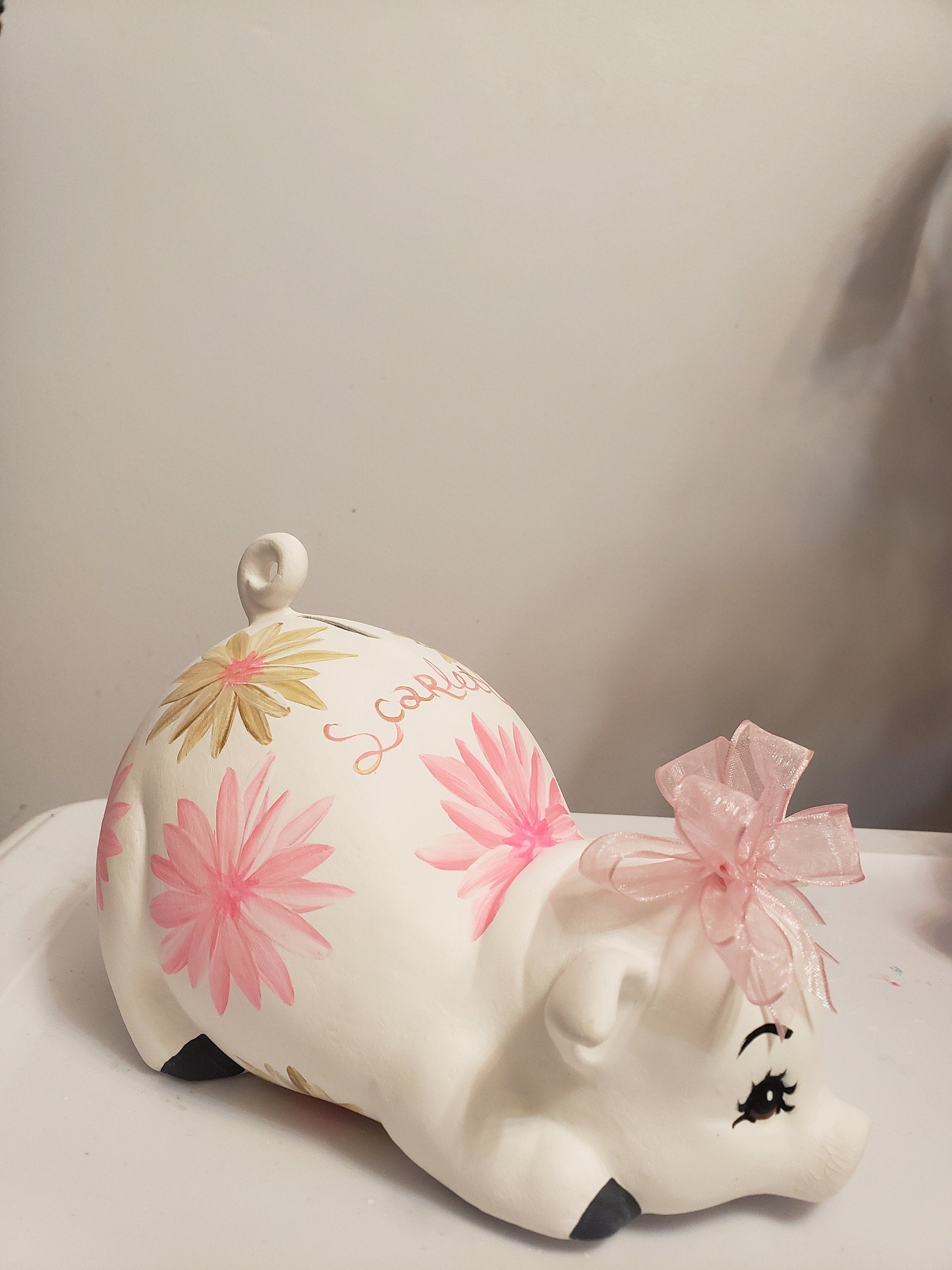 Piggy bank/personalized piggy bank/custom piggy bank/girls piggy bank/ceramic piggy bank/baby gift/baby shower gift/birthday gift