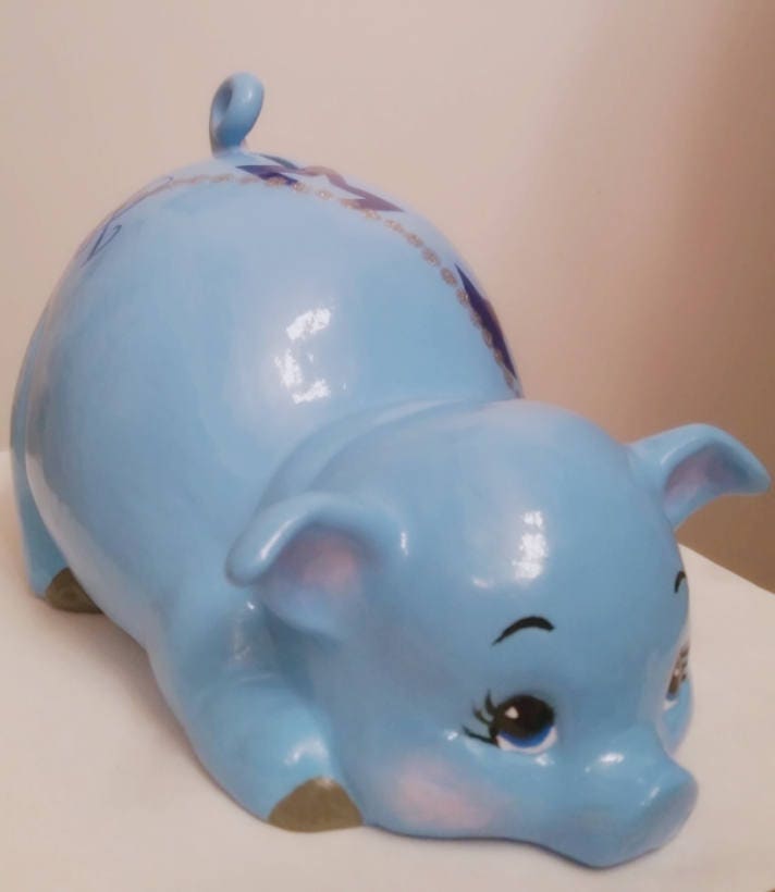Boys/girls piggy bank, blue stars bank, baby piggy bank, personalized piggy bank, ceramics piggy bank, baby gift, baby shower gift