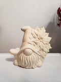 NEW! Clay Magic Gunner Gnome with Poinsettia