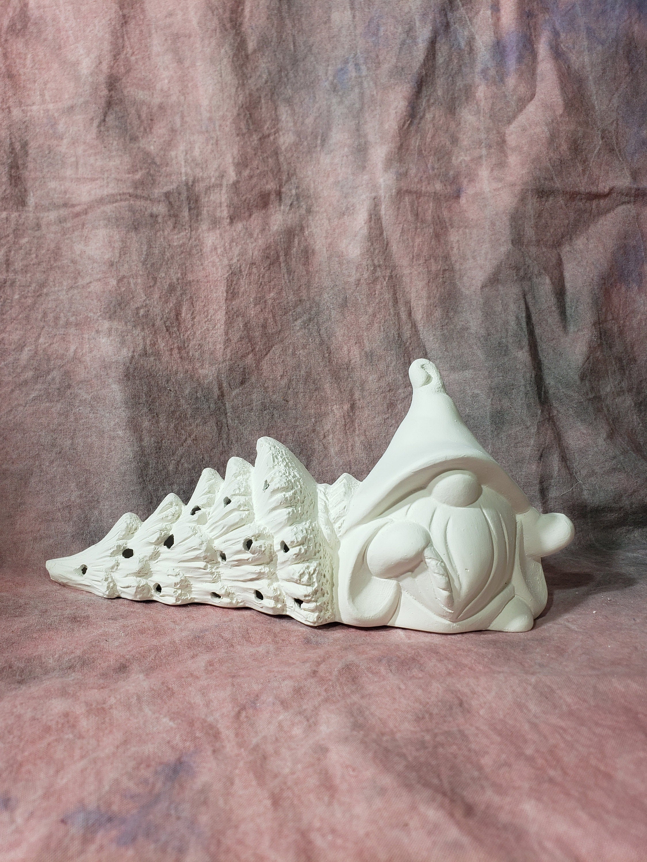 Gnome Dragging a Christmas Tree: paint-your-own