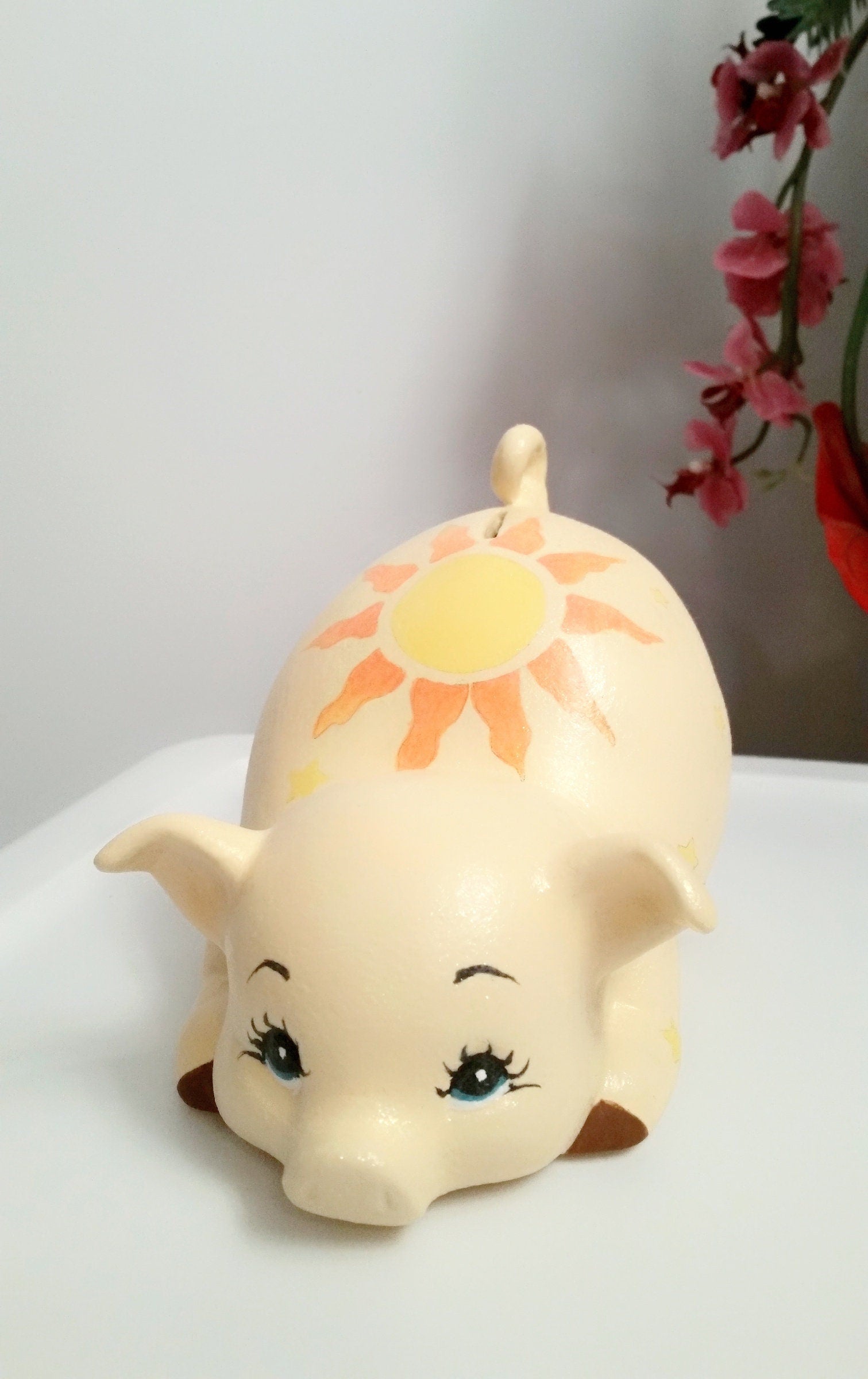 Glow-in-the-dark piggy bank, baby piggy bank, personalized piggy bank/ceramic piggy bank/Baby gift/Baby shower gift