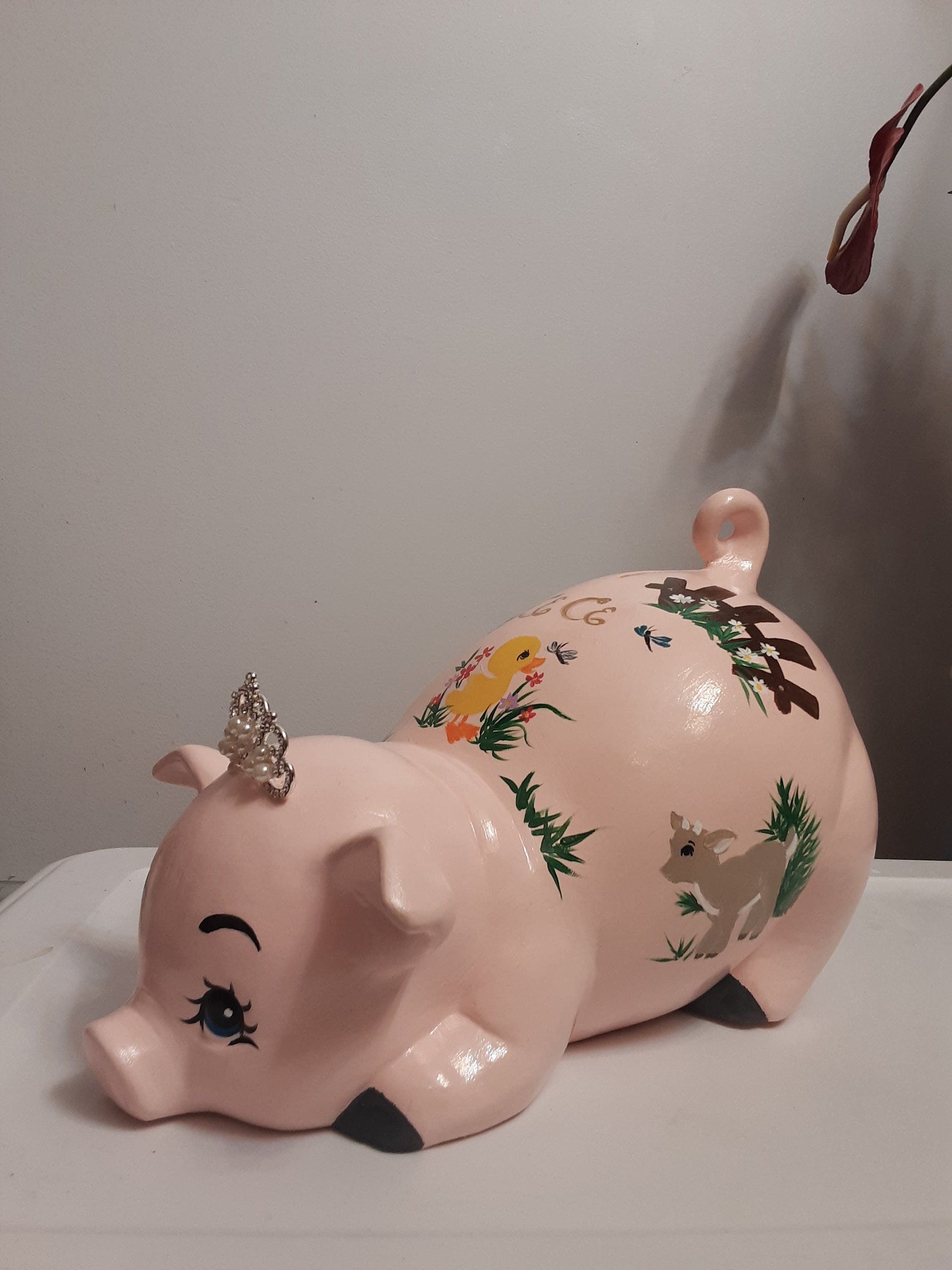 Piggy bank/personalized piggy bank/custom piggy bank/girls piggy bank/ceramic piggy bank/baby gift/baby shower gift/birthday gift