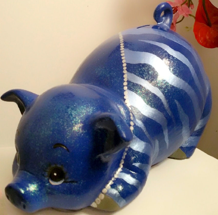 Personalized piggy bank, boys piggy bank, blue piggy bank