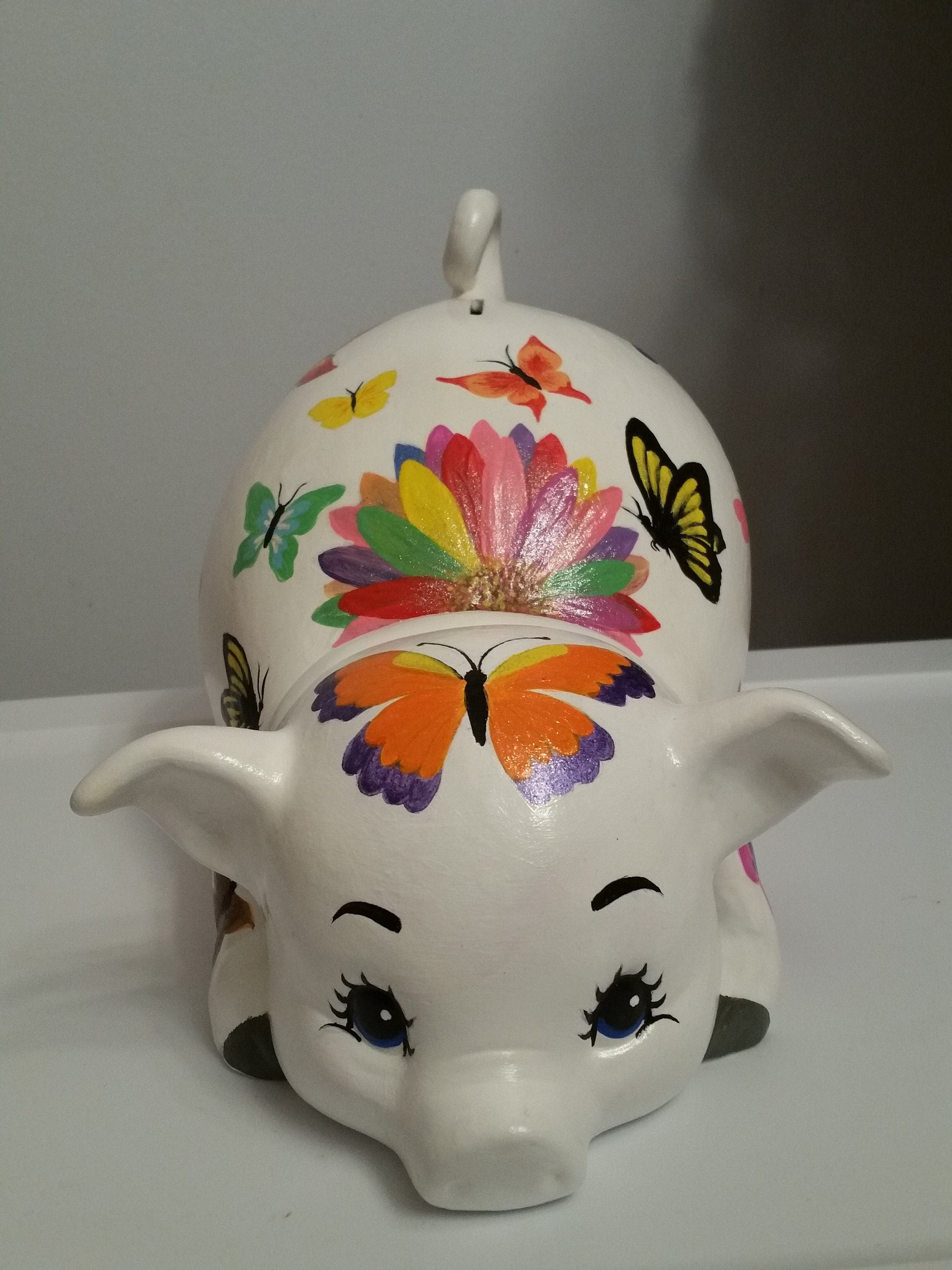 Large multicolor piggy bank/piggy bank/personalized piggy bank/girls piggy bank