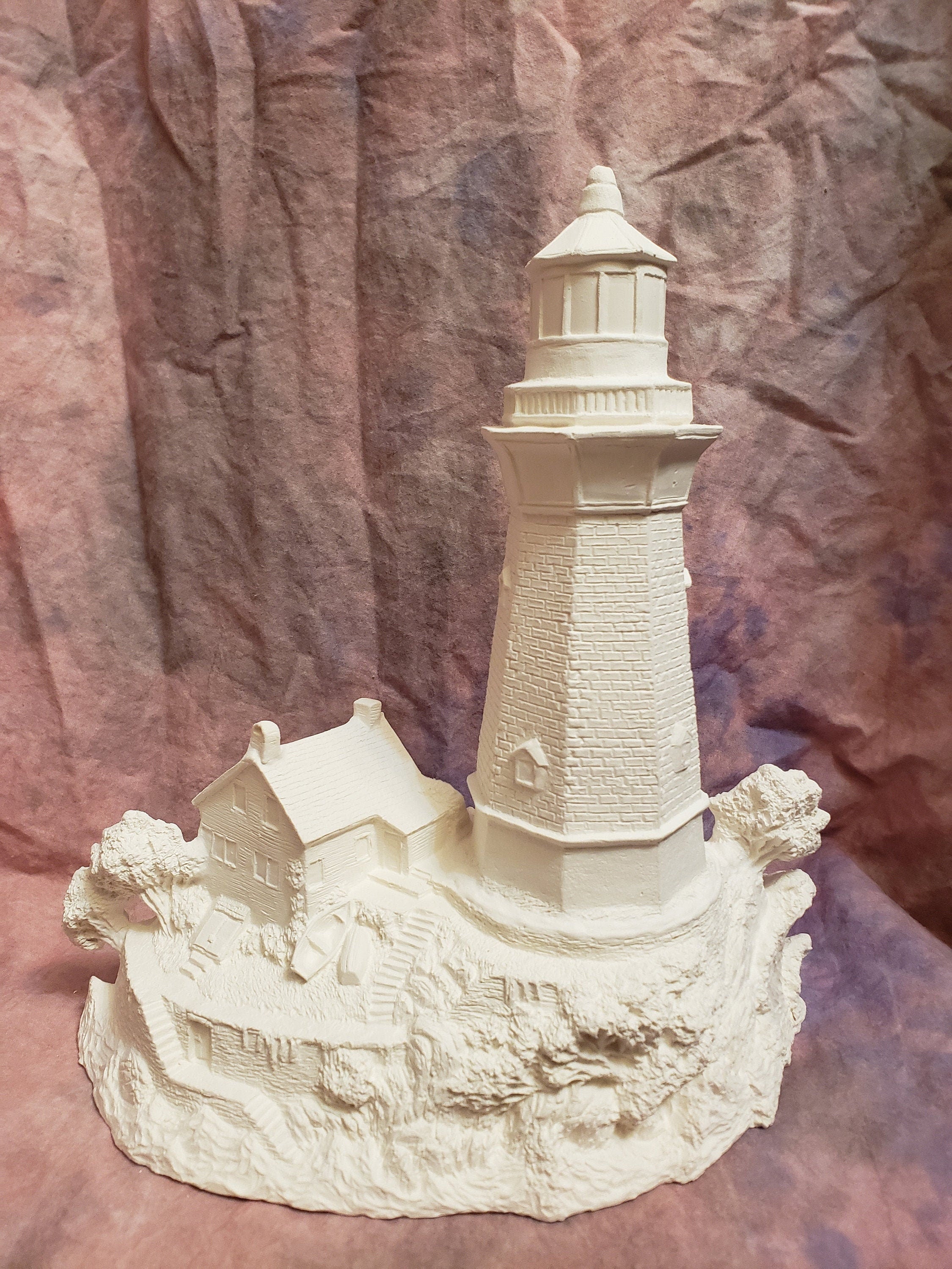 Large ready to paint lighthouse/ceramic lighthouse/ready to paint lighthouse with base