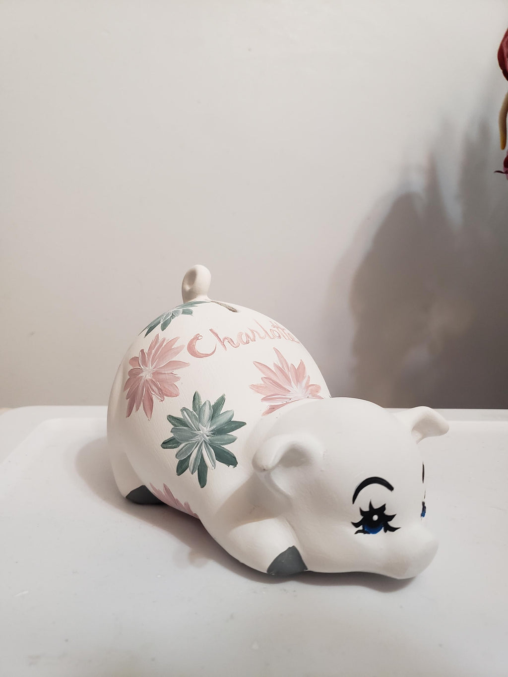 Piggy bank/personalized piggy bank/custom piggy bank/girls piggy bank/ceramic piggy bank/baby gift/baby shower gift/birthday gift