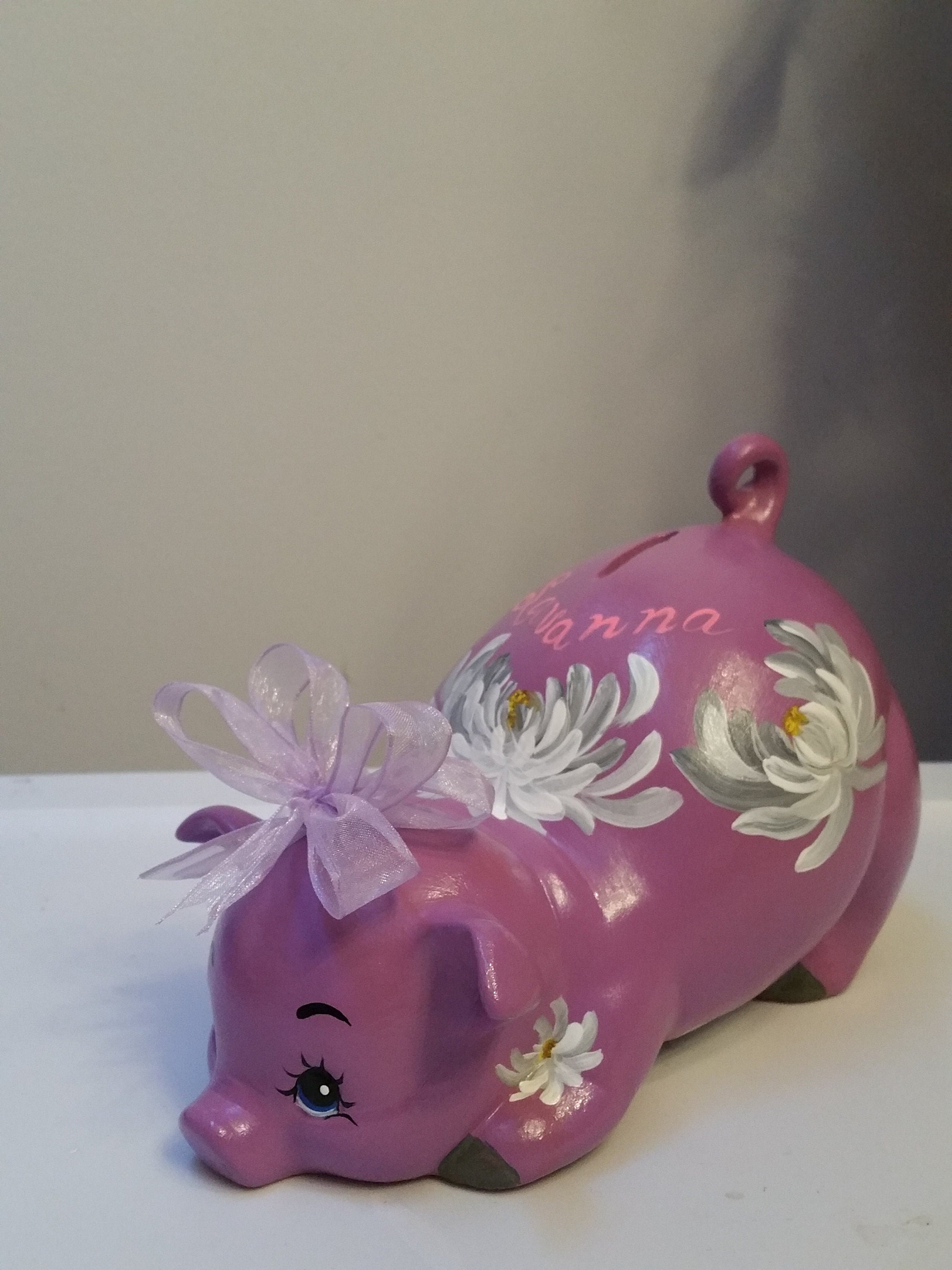 Piggy bank/personalized piggy bank/custom piggy bank/girls piggy bank/ceramic piggy bank/baby gift/baby shower gift/birthday gift