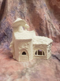 Paint your own floral fairy house with mushroom