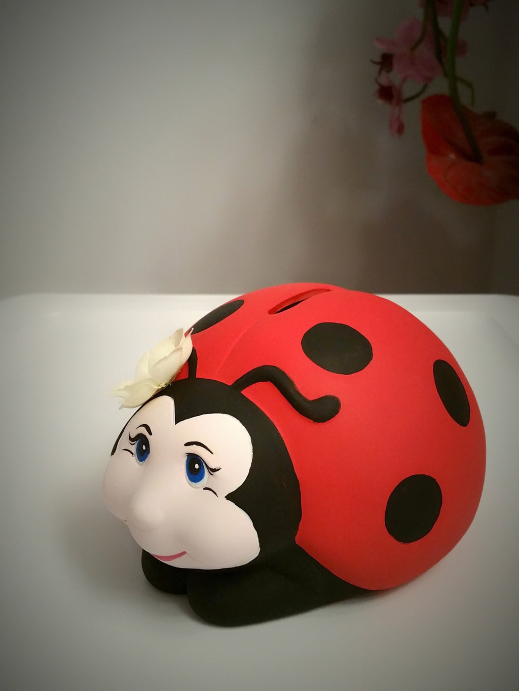 Personalized girls bank/lady bug bank/piggy bank/baby bank/Baby gift/Baby shower gift