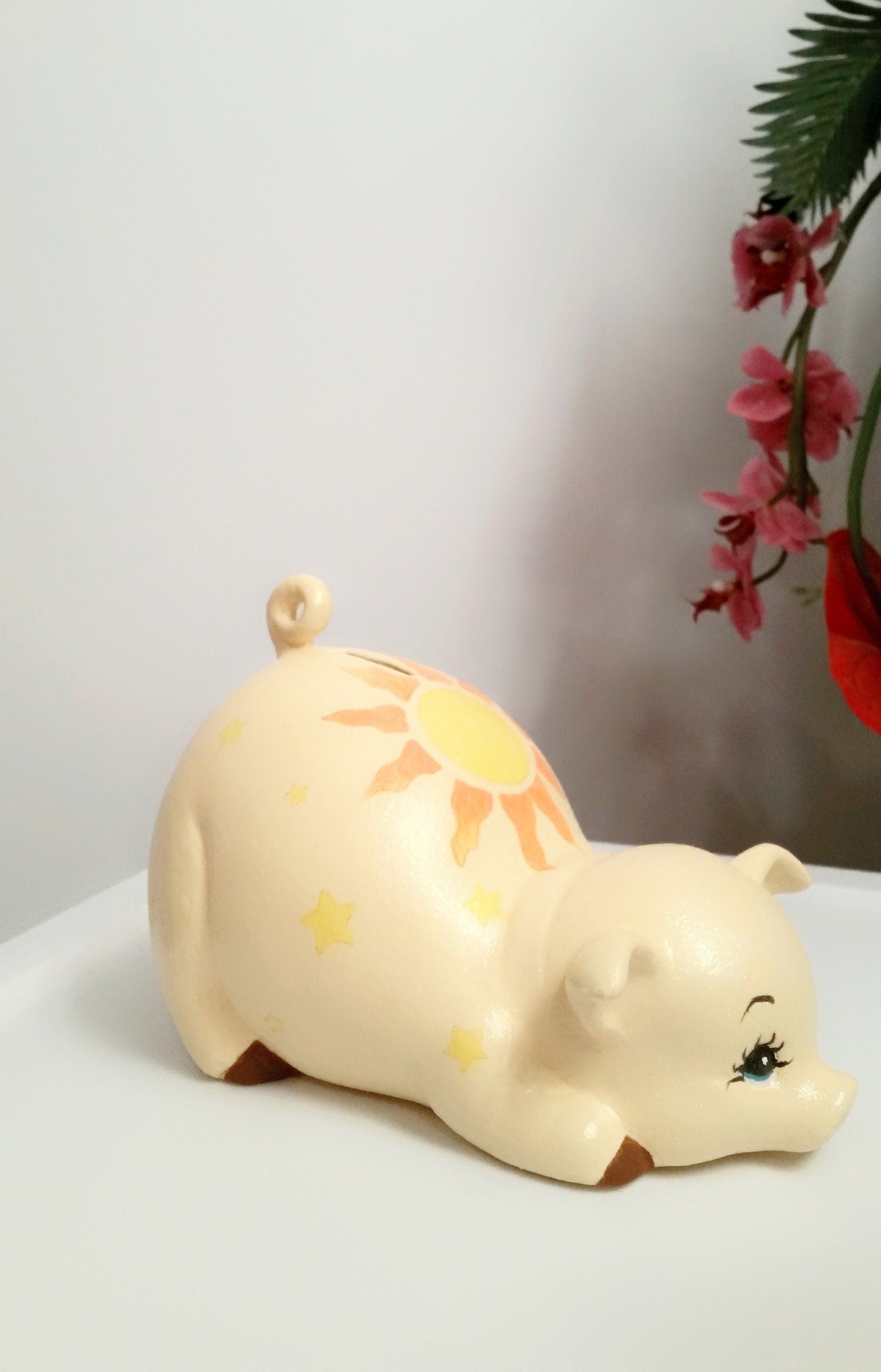 Glow-in-the-dark piggy bank, baby piggy bank, personalized piggy bank/ceramic piggy bank/Baby gift/Baby shower gift