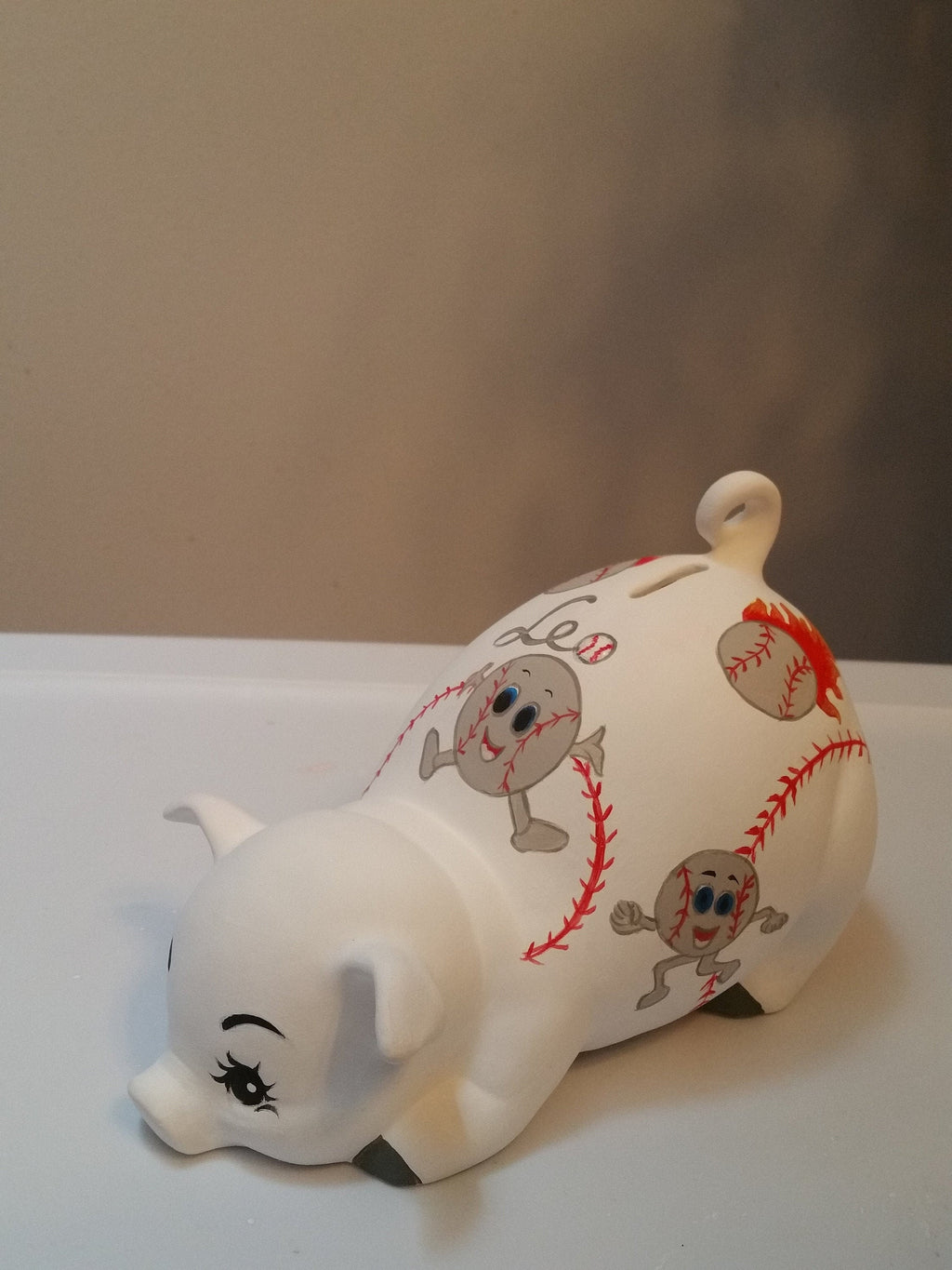 Large Personalized baseball-theme piggy bank/piggy bank/boys piggy bank