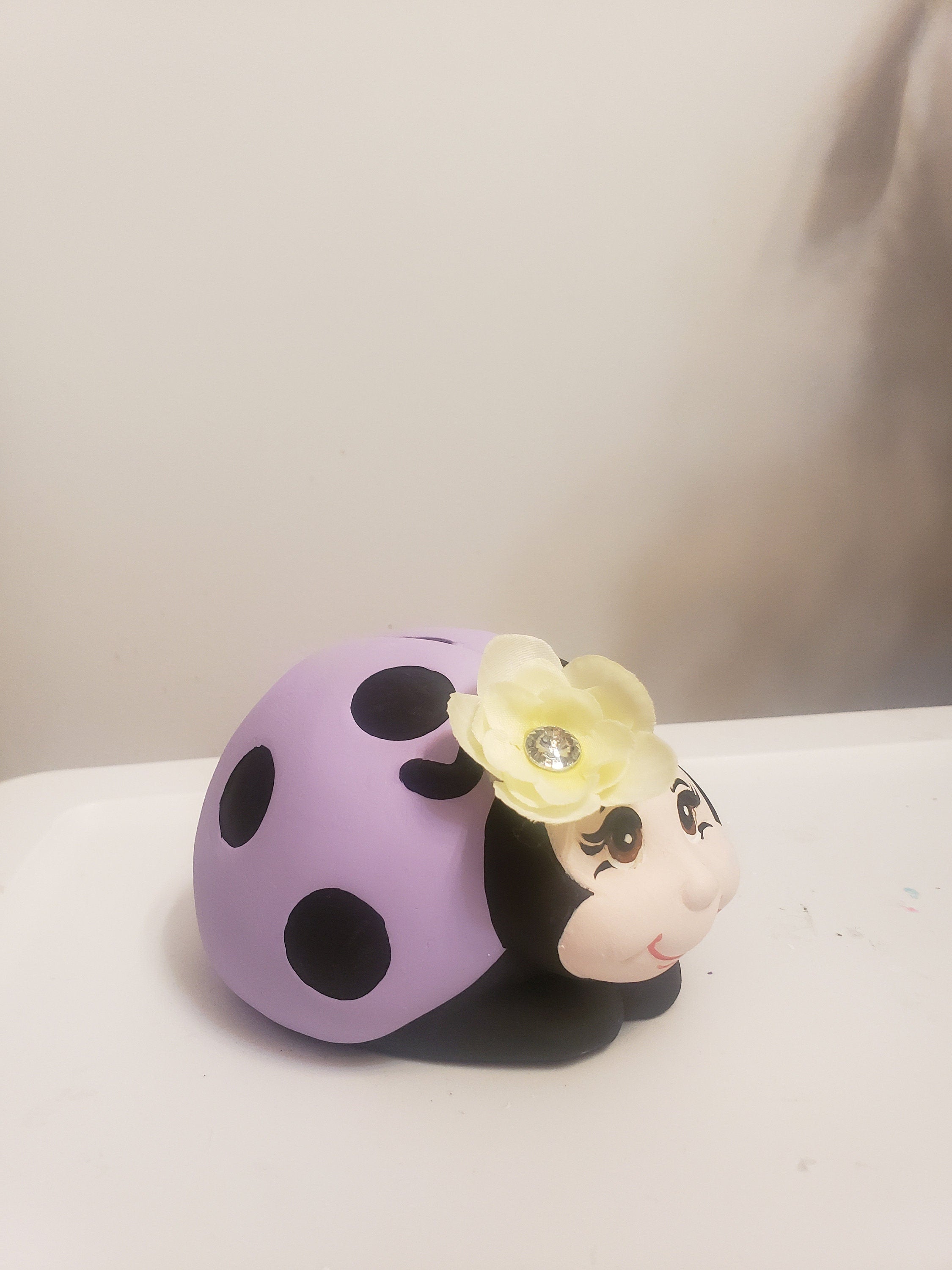 Personalized girls bank/lady bug bank/piggy bank/baby bank/Baby gift/Baby shower gift