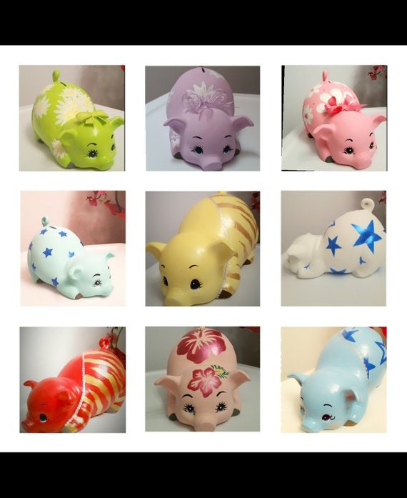 Large custom piggy bank/piggy bank/Ceramic piggy bank/baby gift/baby shower gift