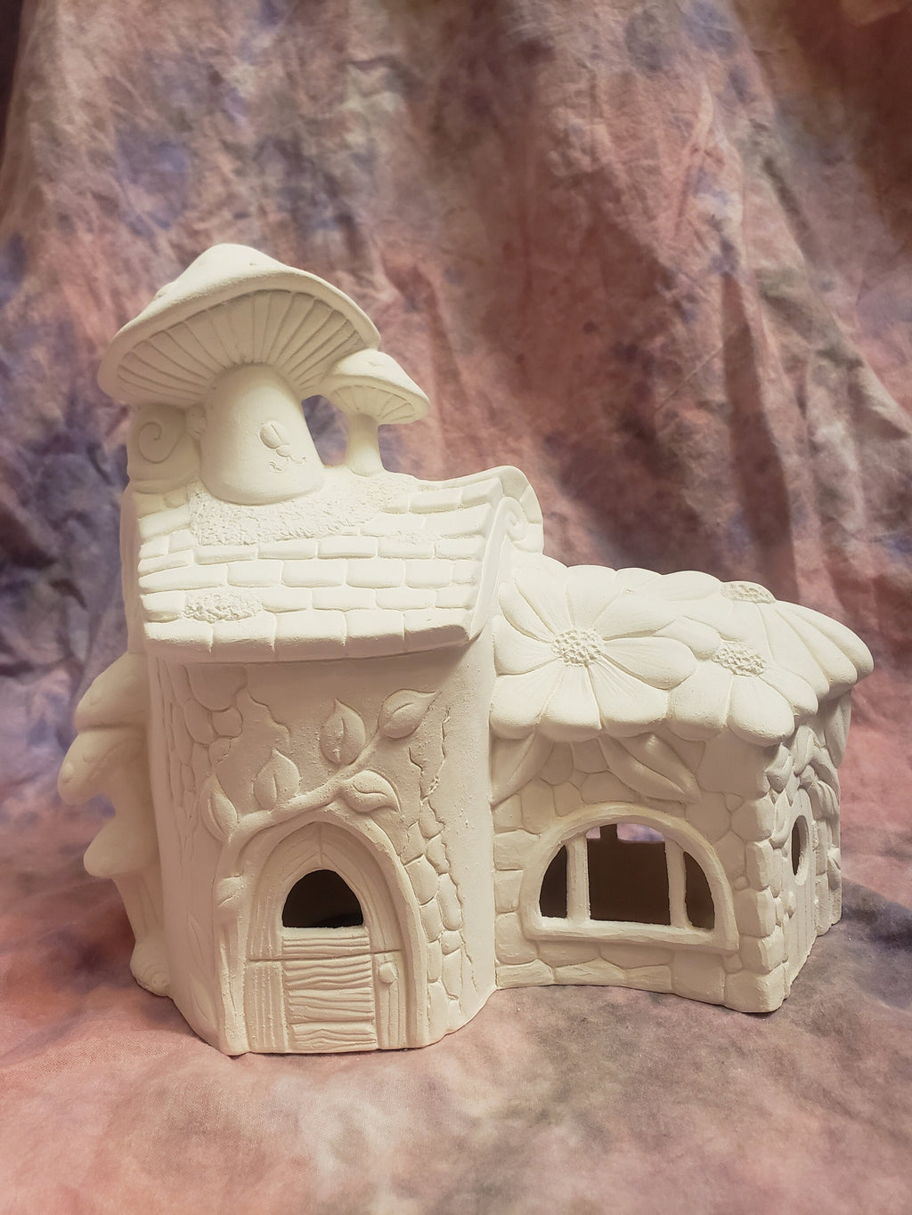 Paint your own floral fairy house with mushroom